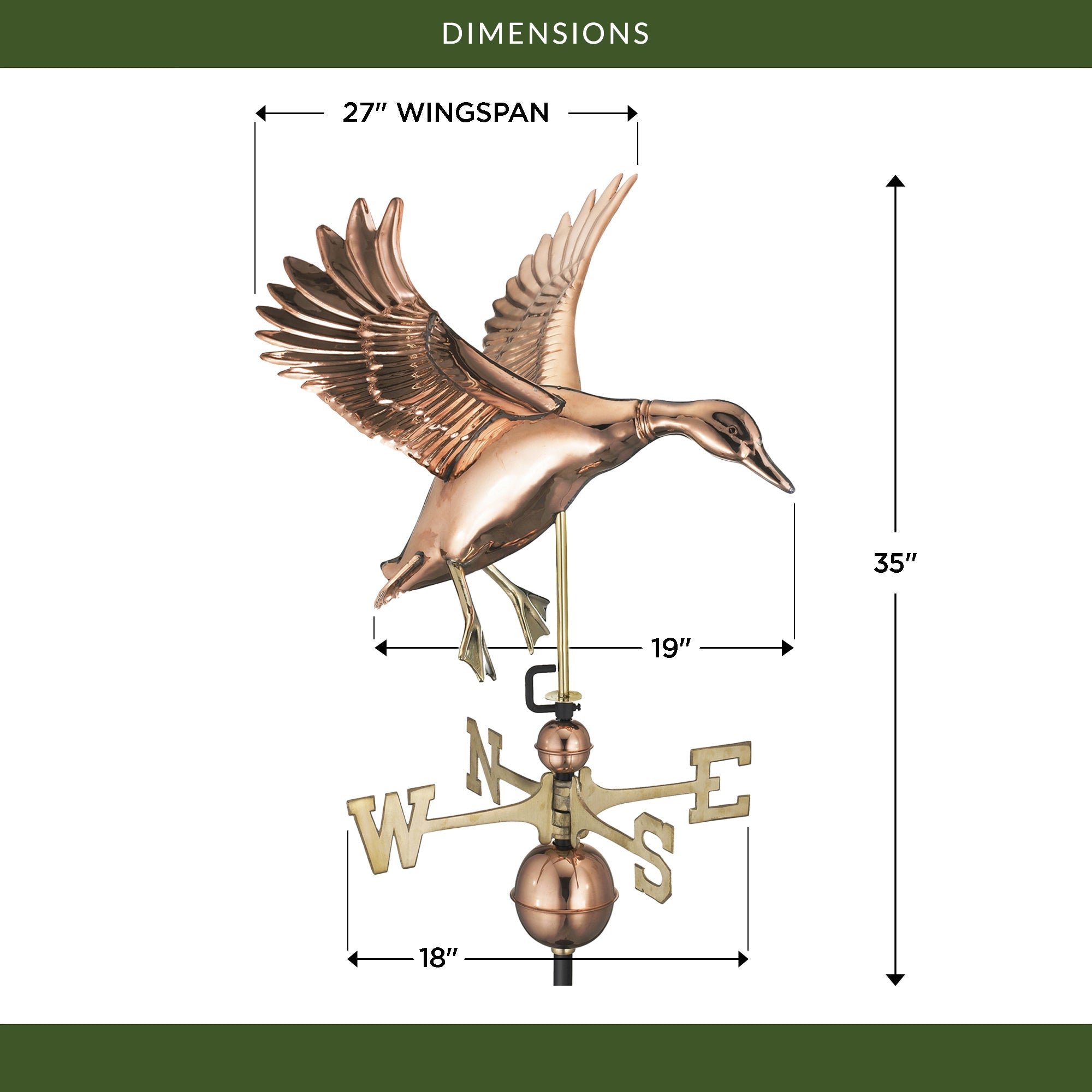 Landing Duck Weathervane - Evira