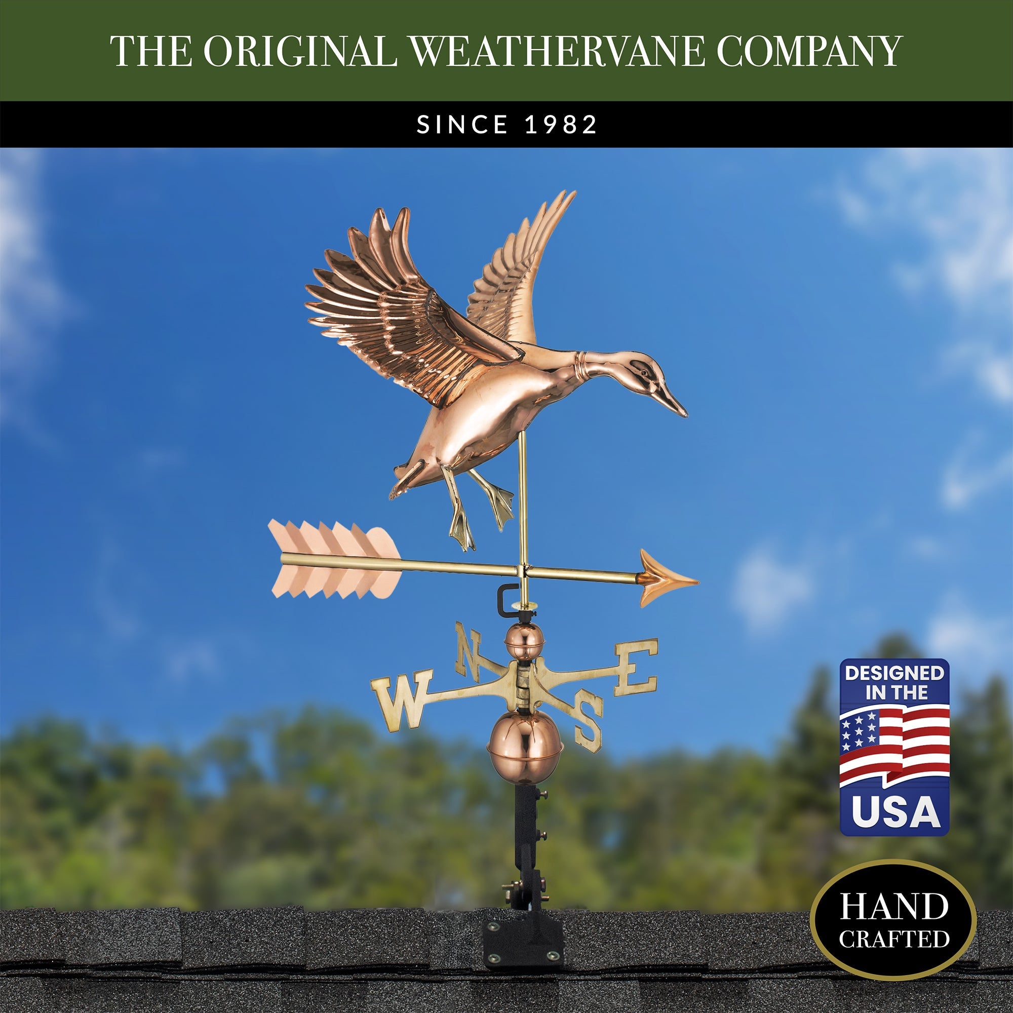 Landing Duck with Arrow Weathervane - Evira
