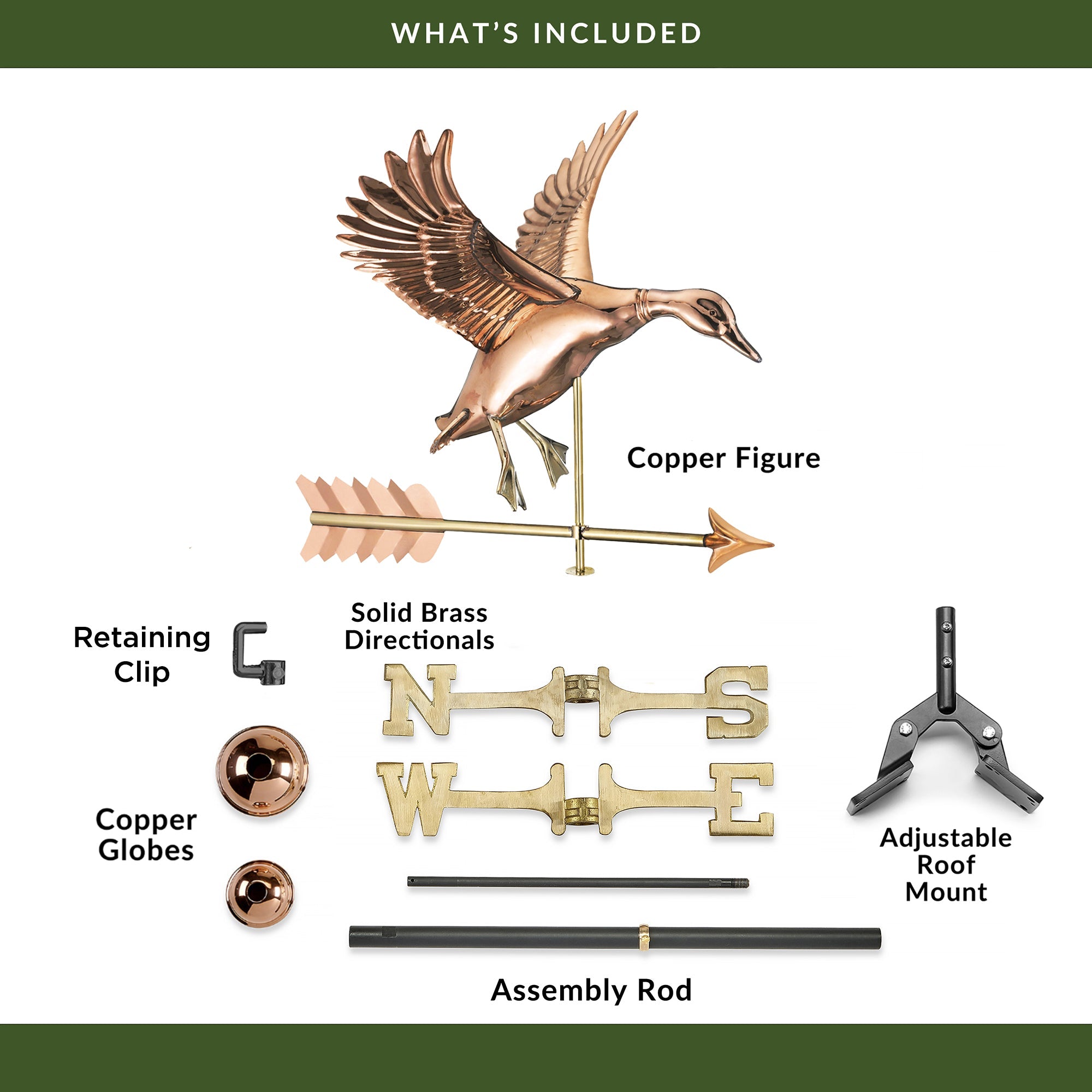 Landing Duck with Arrow Weathervane - Evira