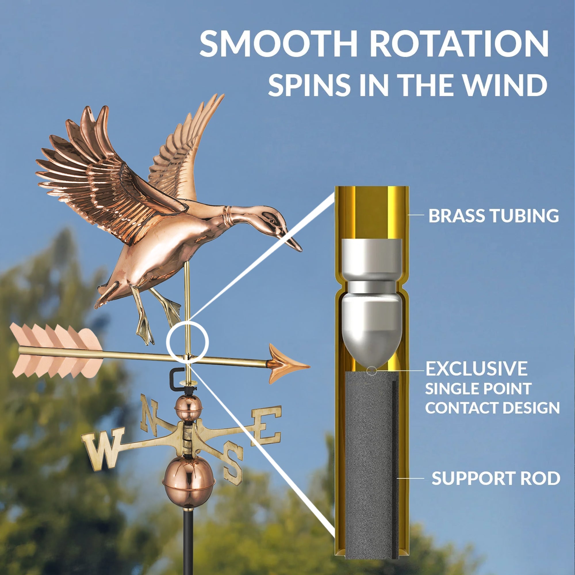 Landing Duck with Arrow Weathervane - Evira