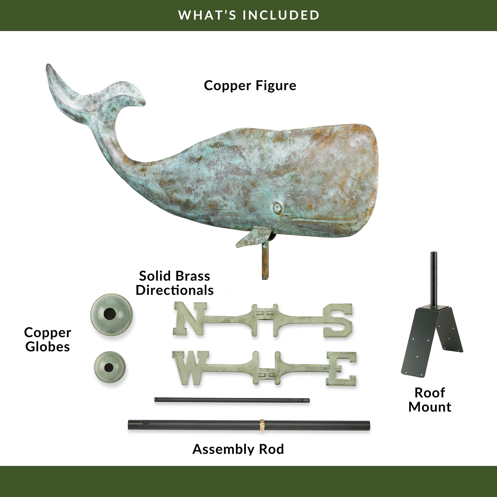 Large 37" Whale Weathervane - Evira