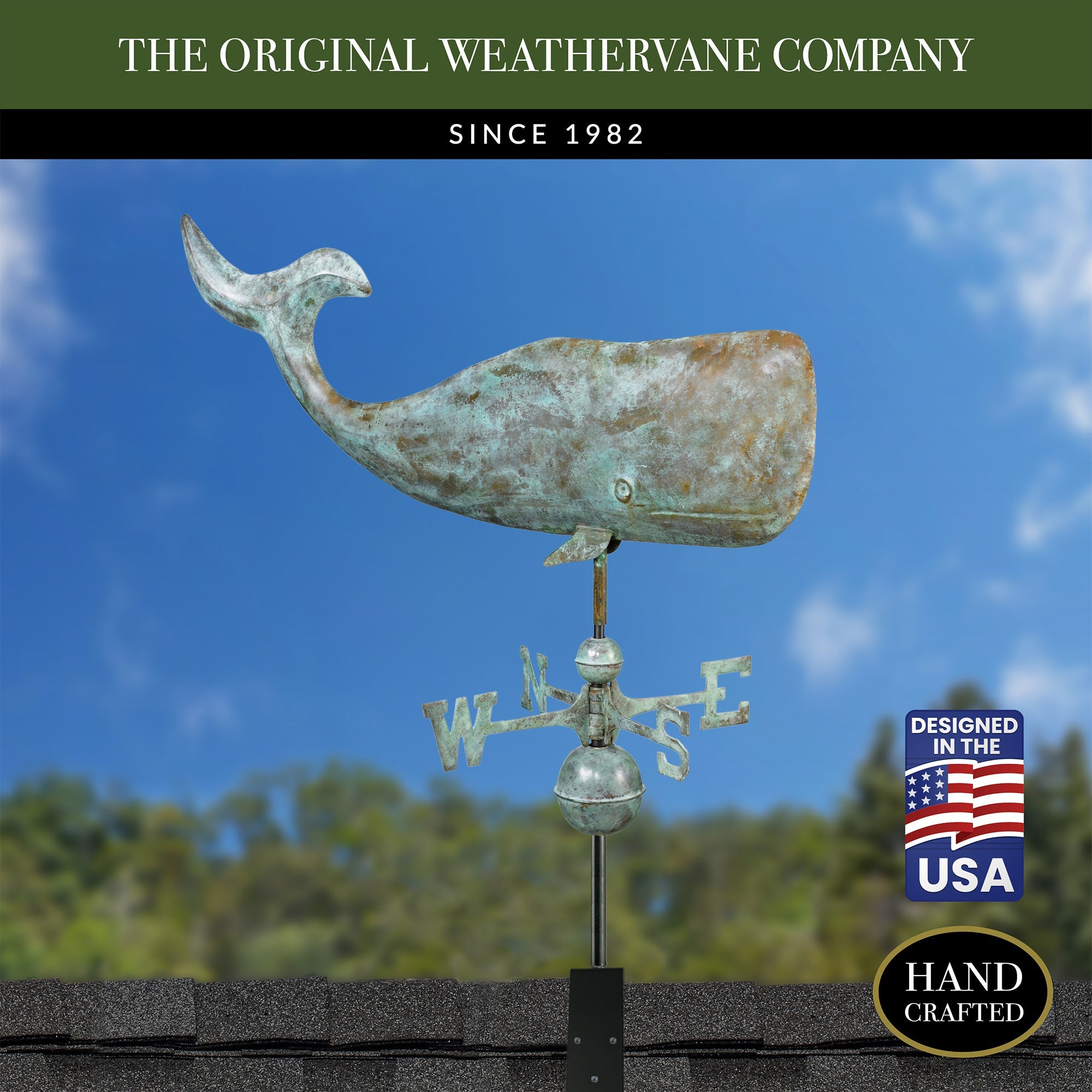 Large 37" Whale Weathervane - Evira