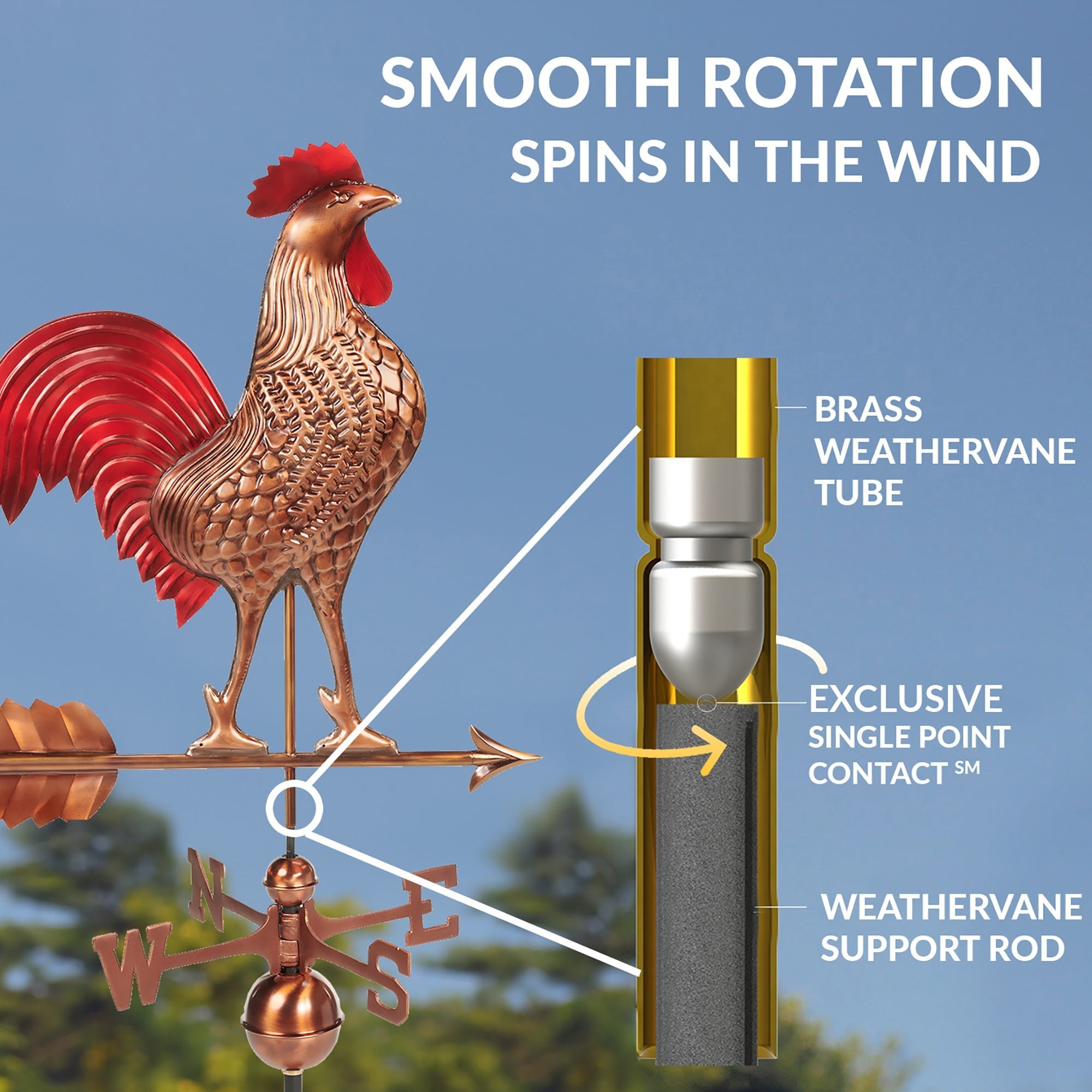 Large Rooster Weathervane - Evira