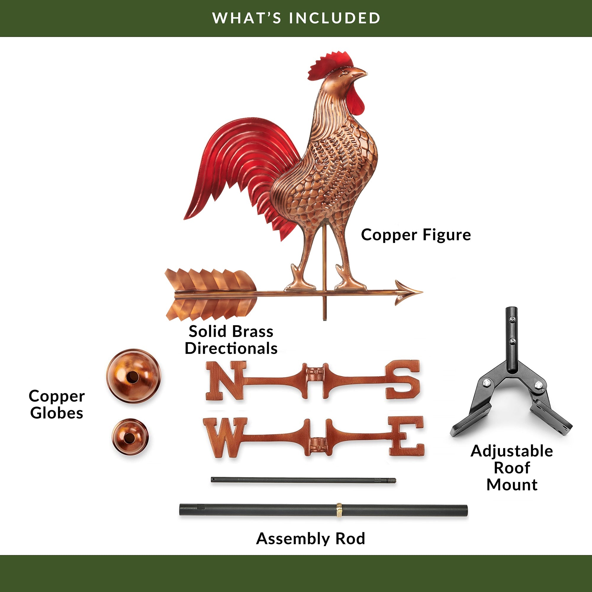 Large Rooster Weathervane - Evira