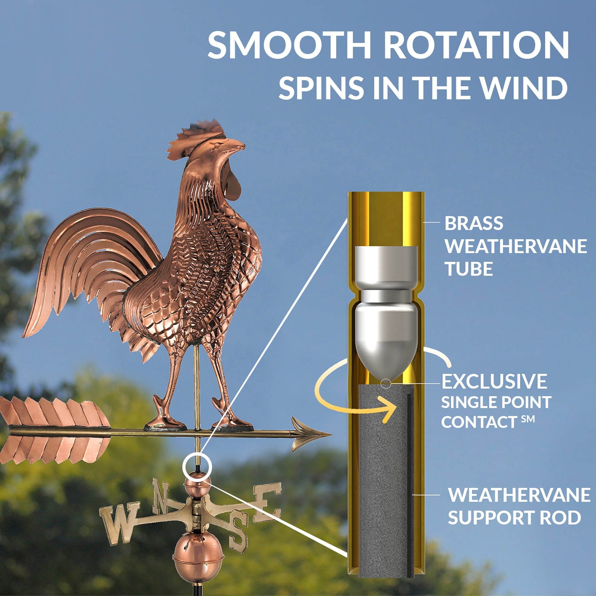 Large Rooster Weathervane - Evira