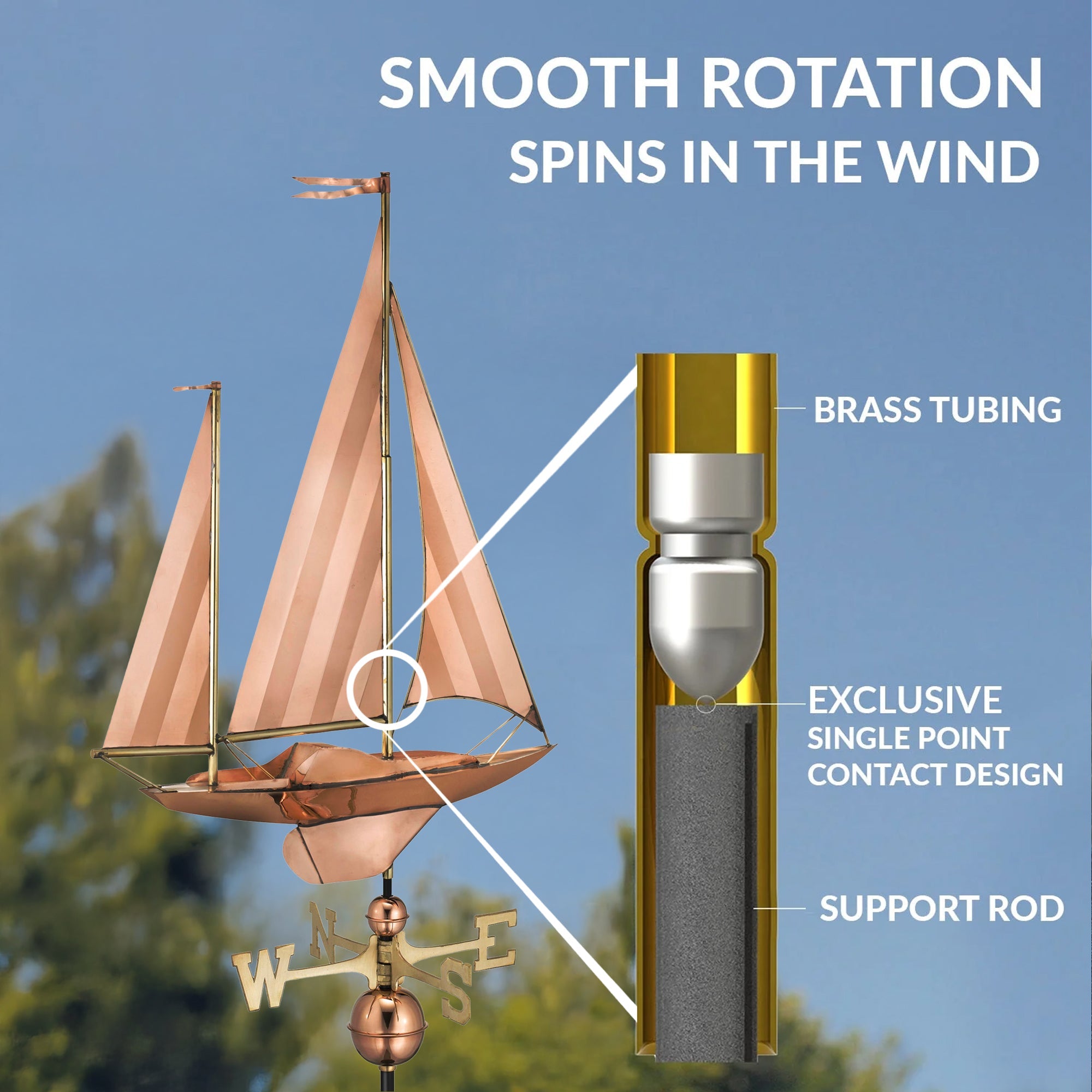 Large Sailboat Weathervane - Evira