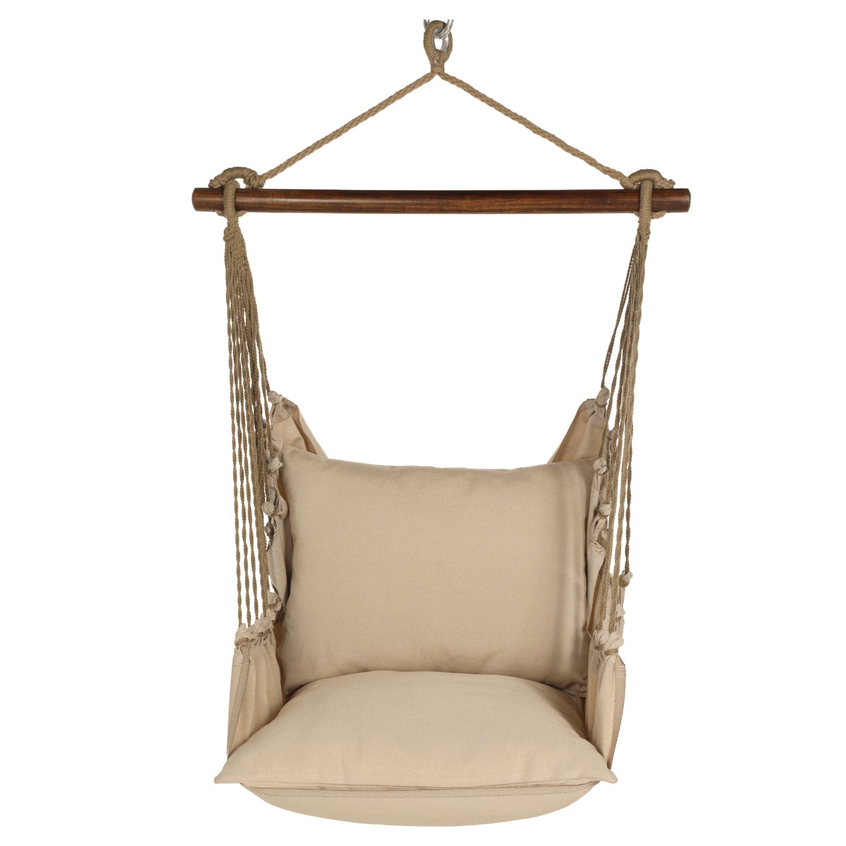 Latte Solid Outdoor Hammock Swing Set (4 - Piece with Pillow) - Evira
