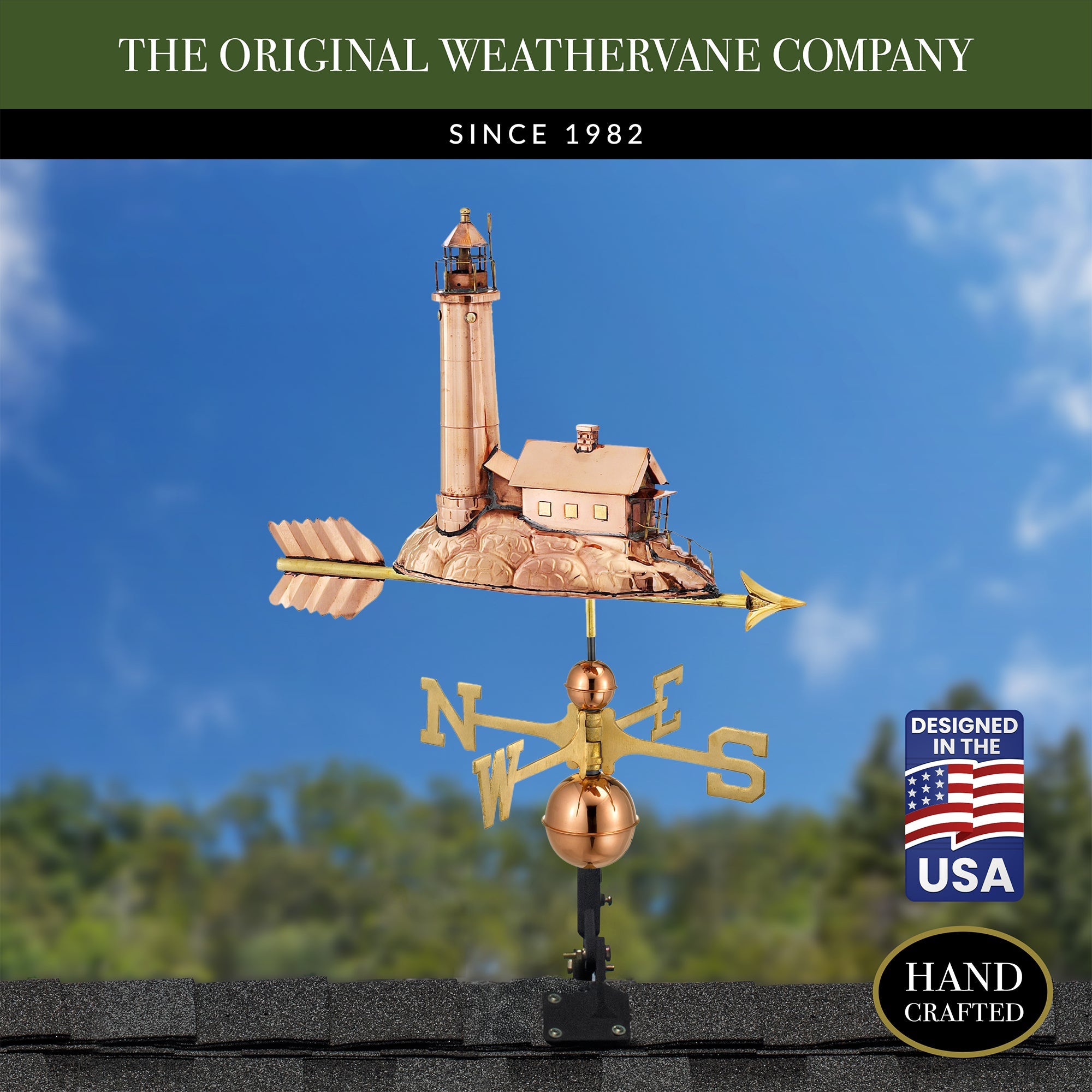 Lighthouse Weathervane - Pure Copper by Evira - Evira