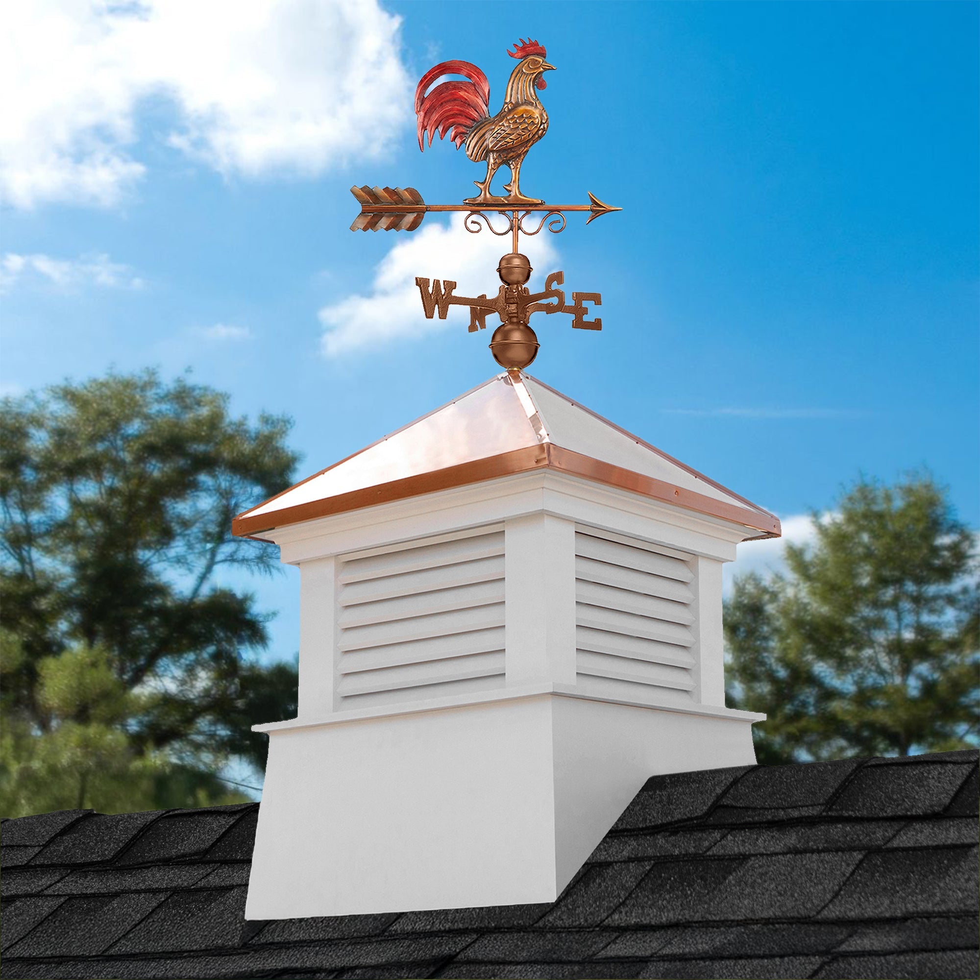 Manchester Vinyl Cupola Set – Copper Roof & Red Rooster - Evira