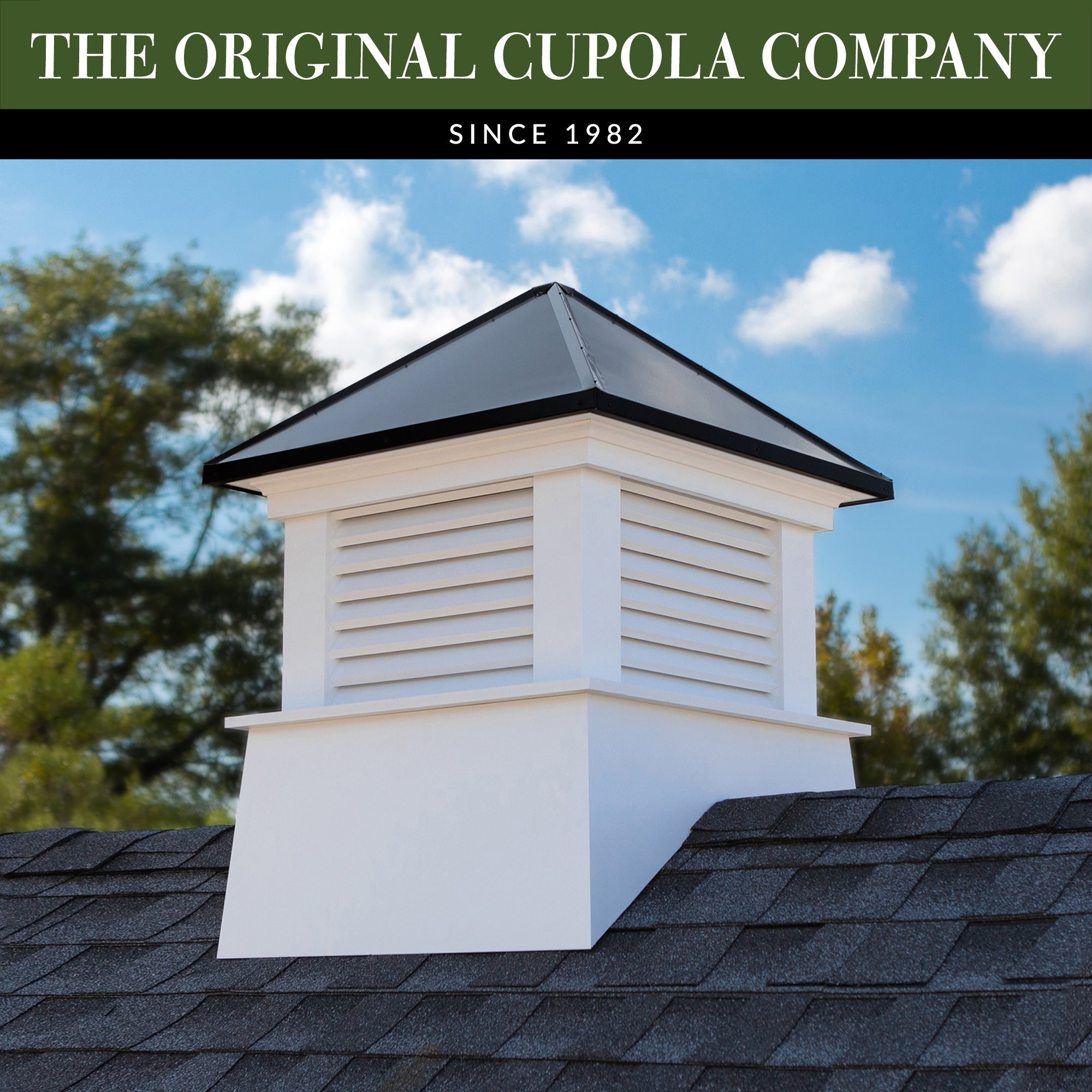 Manchester Vinyl Cupola with Black Aluminum Roof - Evira