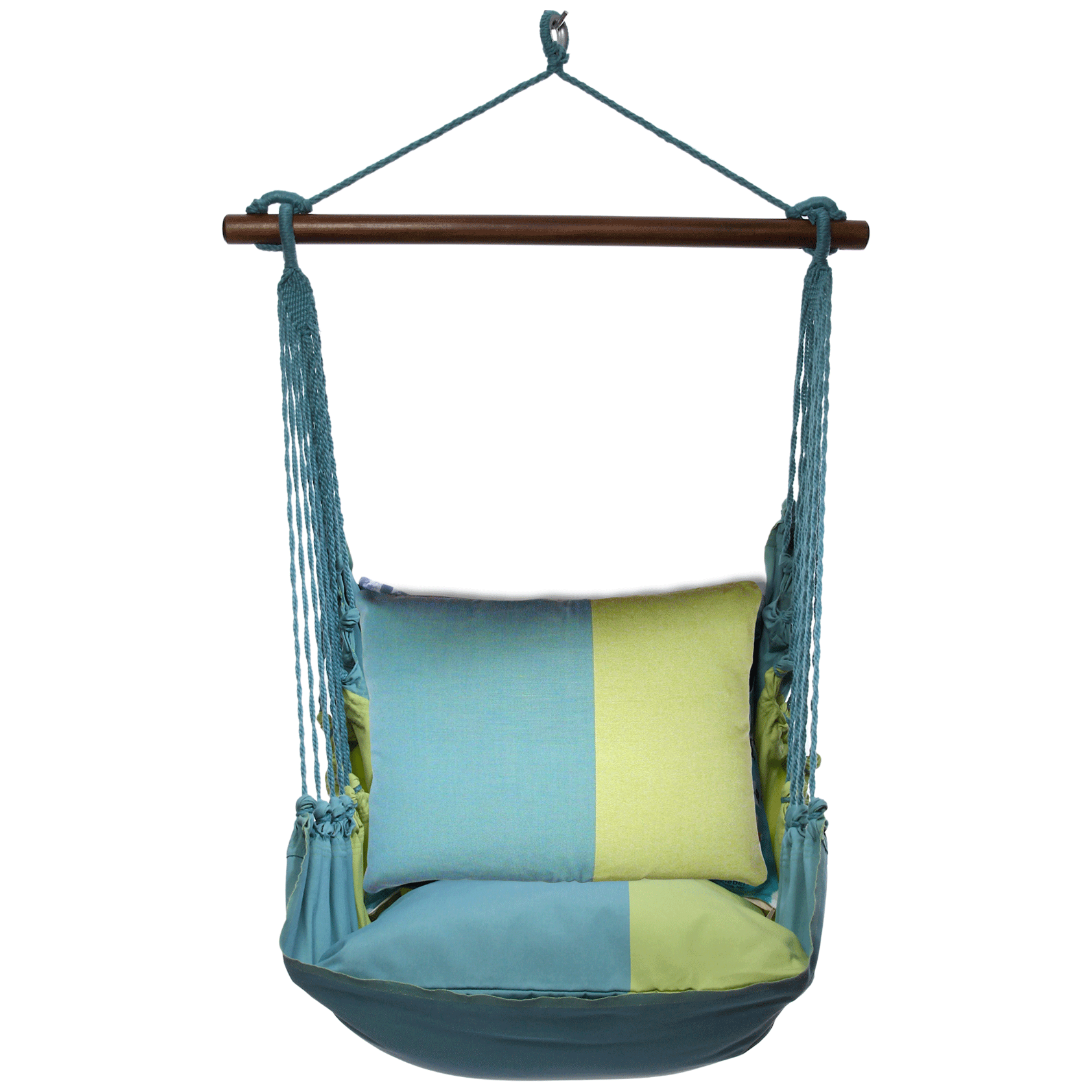 Meadow Mist Stripe Outdoor Hammock Swing Set (4 - Piece with Pillow) - Evira