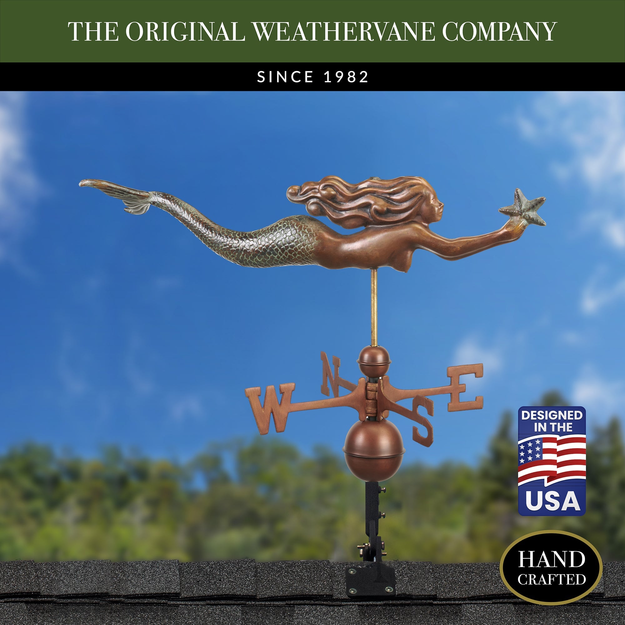 Mermaid with Starfish Weathervane - Evira