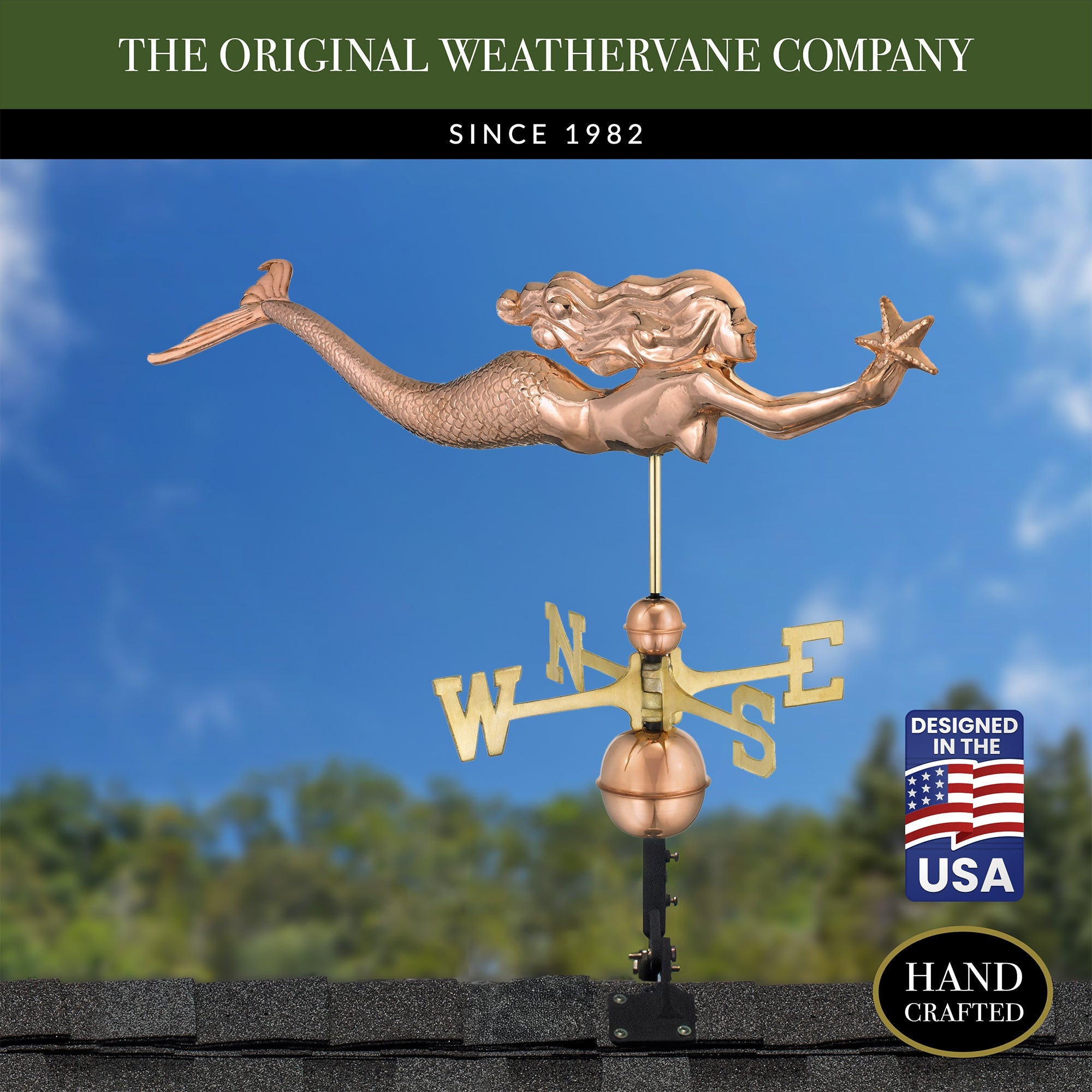 Mermaid with Starfish Weathervane - Evira