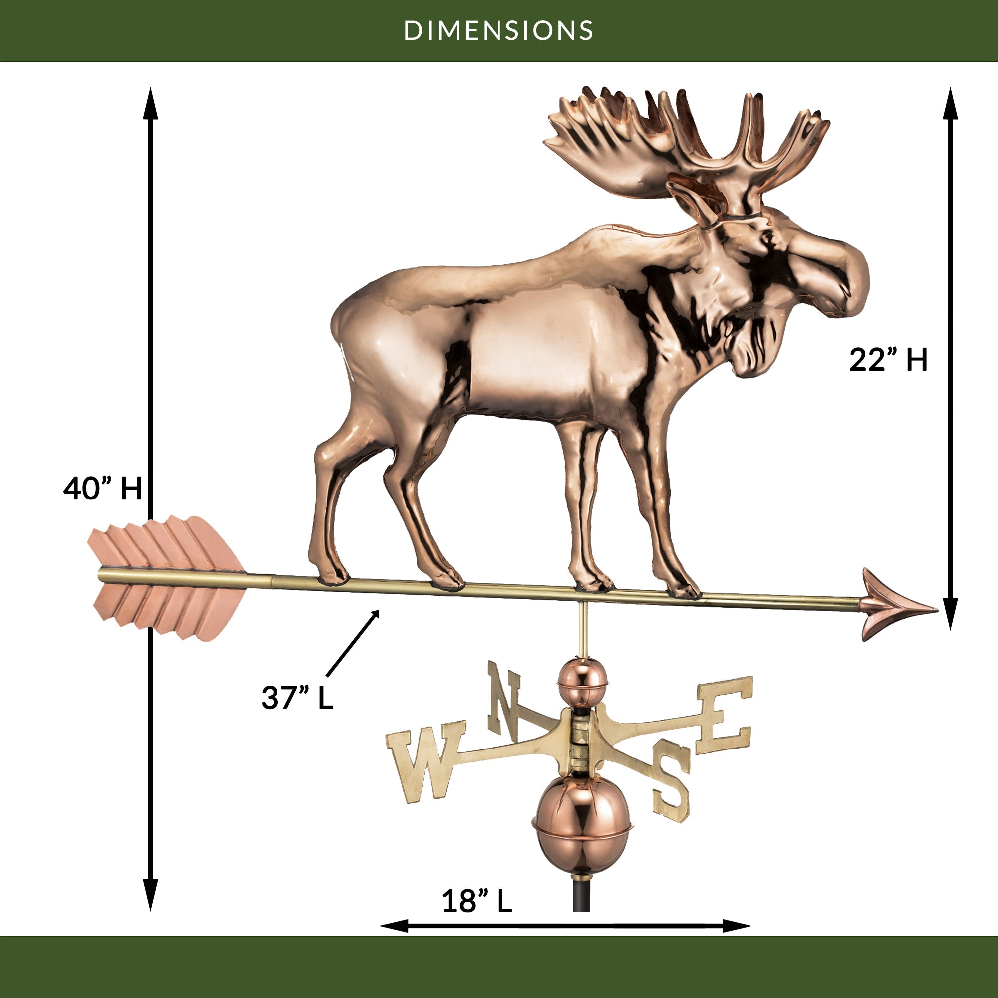 Moose Weathervane with Arrow - Evira