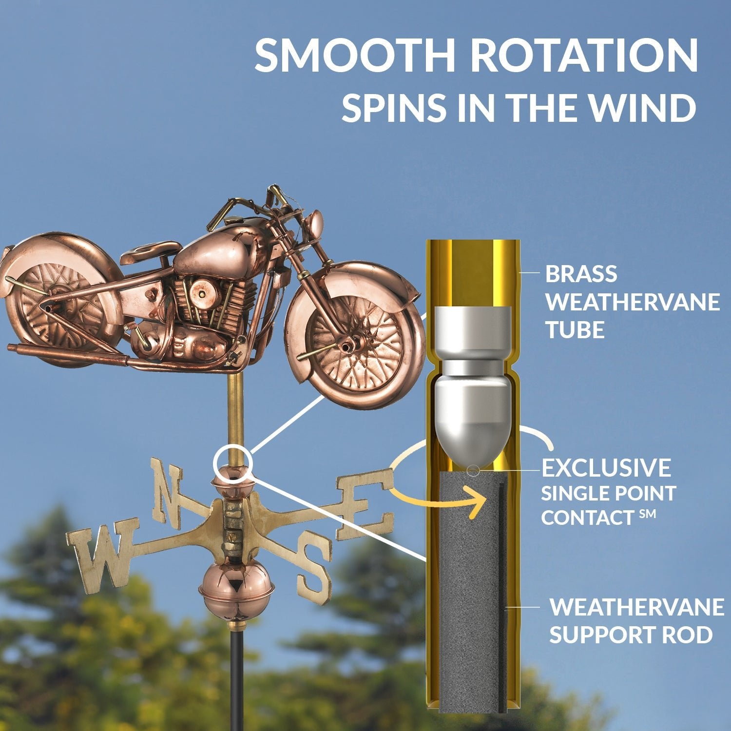 Motorcycle Cottage Weathervane - Evira