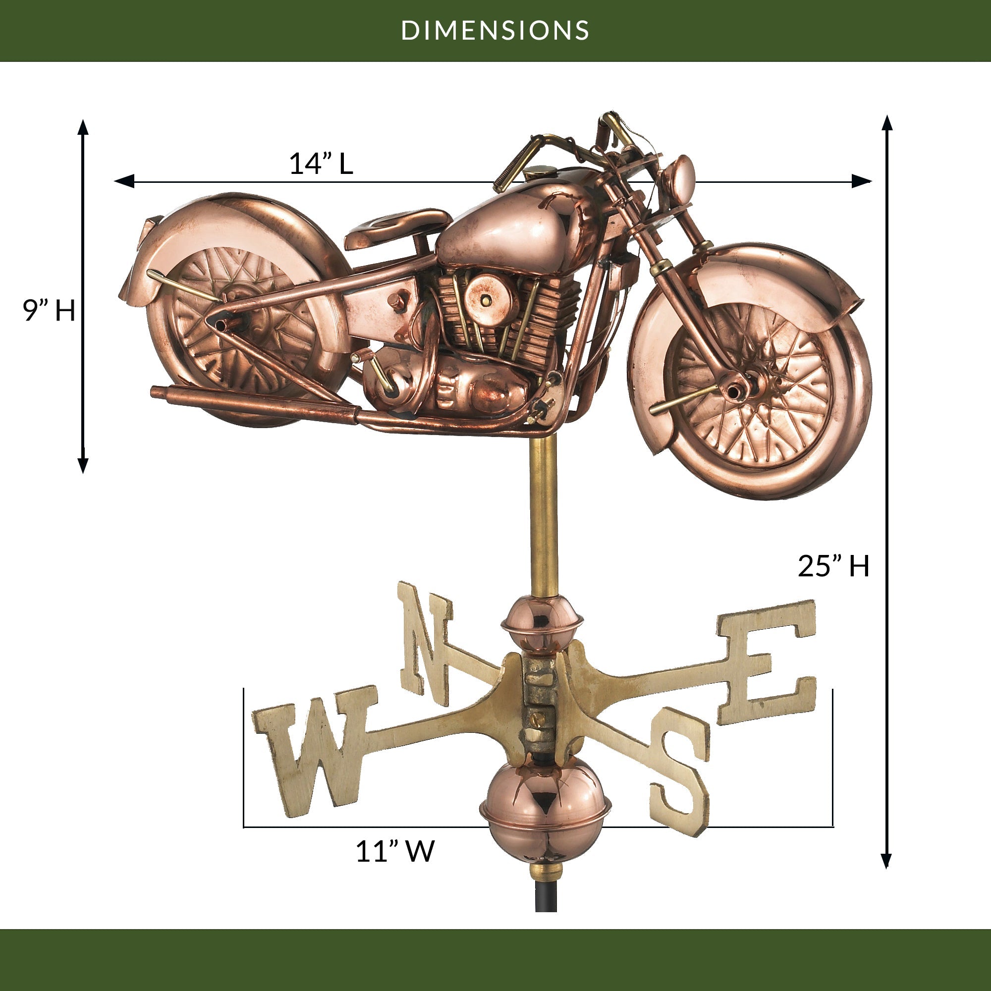 Motorcycle Cottage Weathervane - Evira