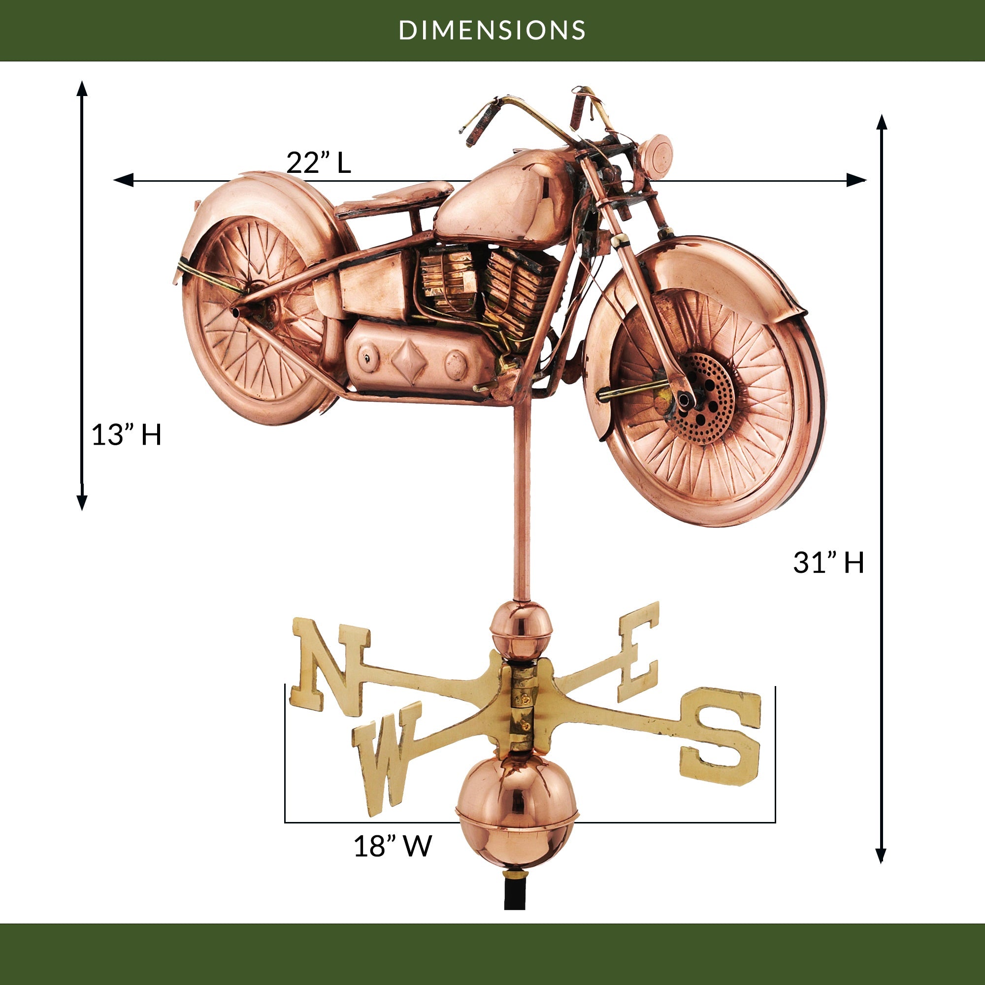 Motorcycle Weathervane - Evira