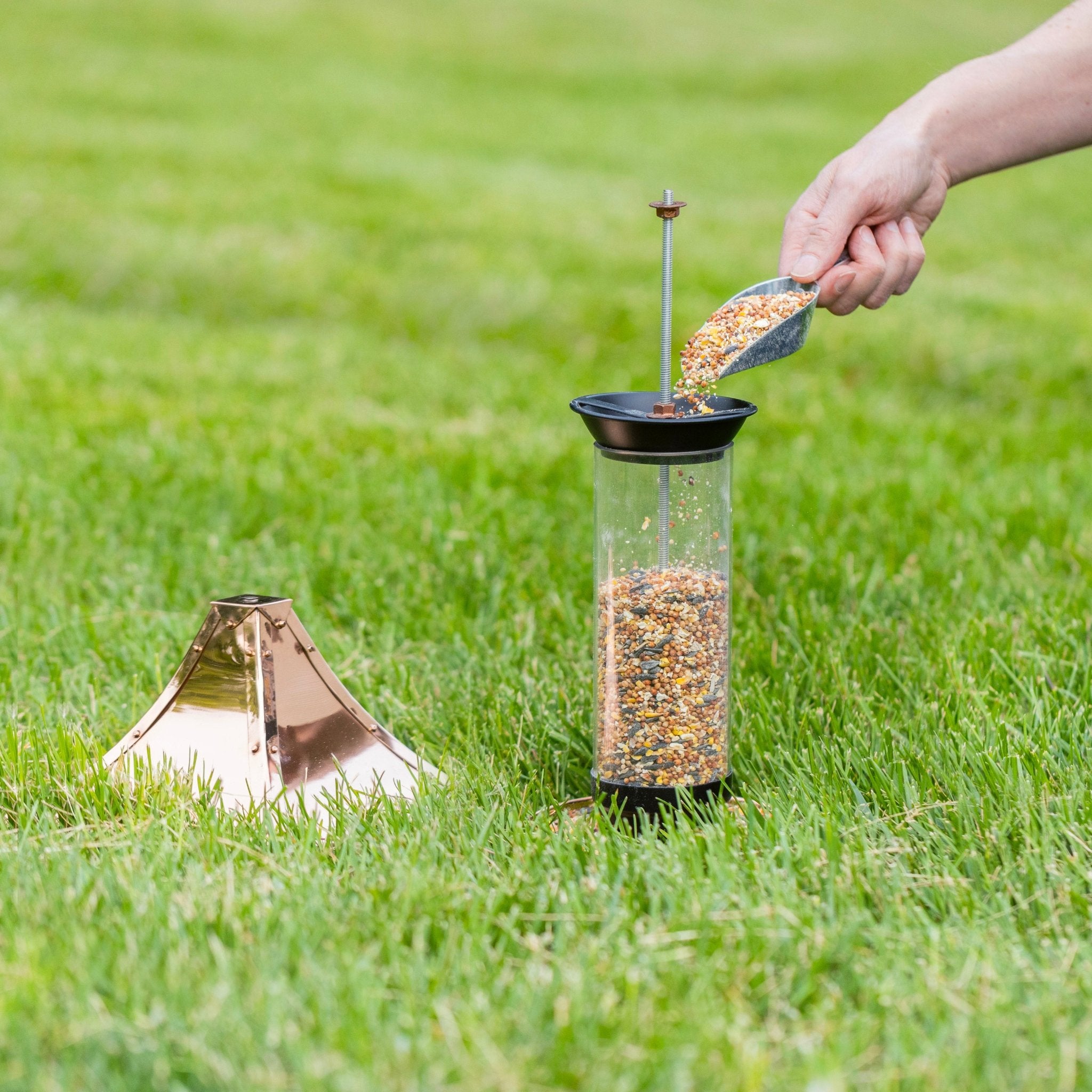 Pagoda Style Copper Bird Feeder - Evira