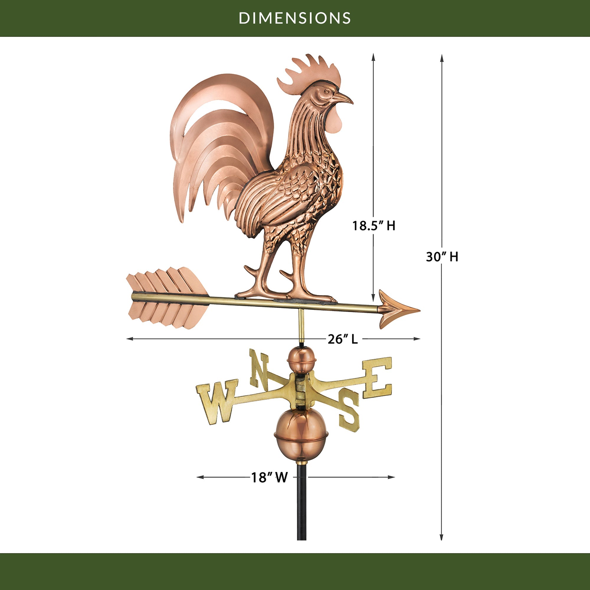Proud Rooster Weathervane - Evira