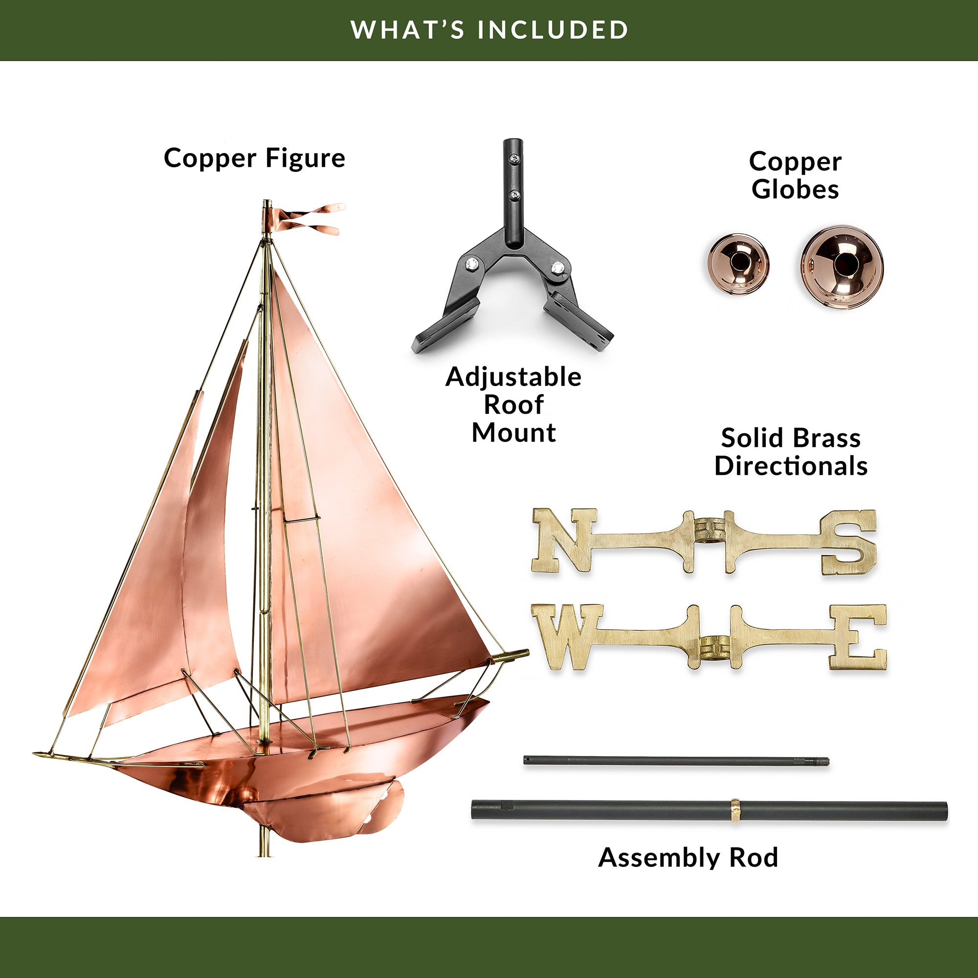 Racing Sloop Weathervane - Evira