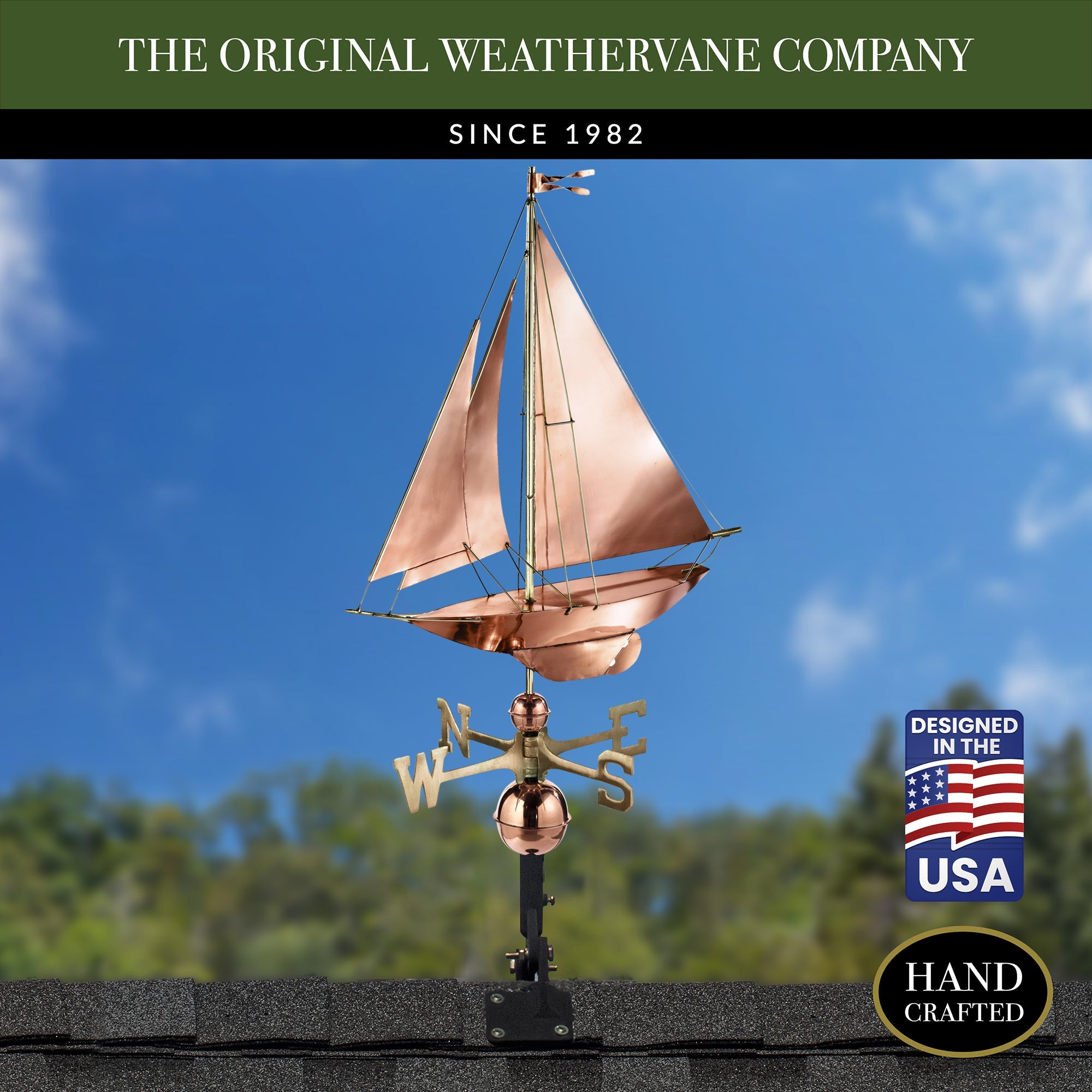 Racing Sloop Weathervane - Evira