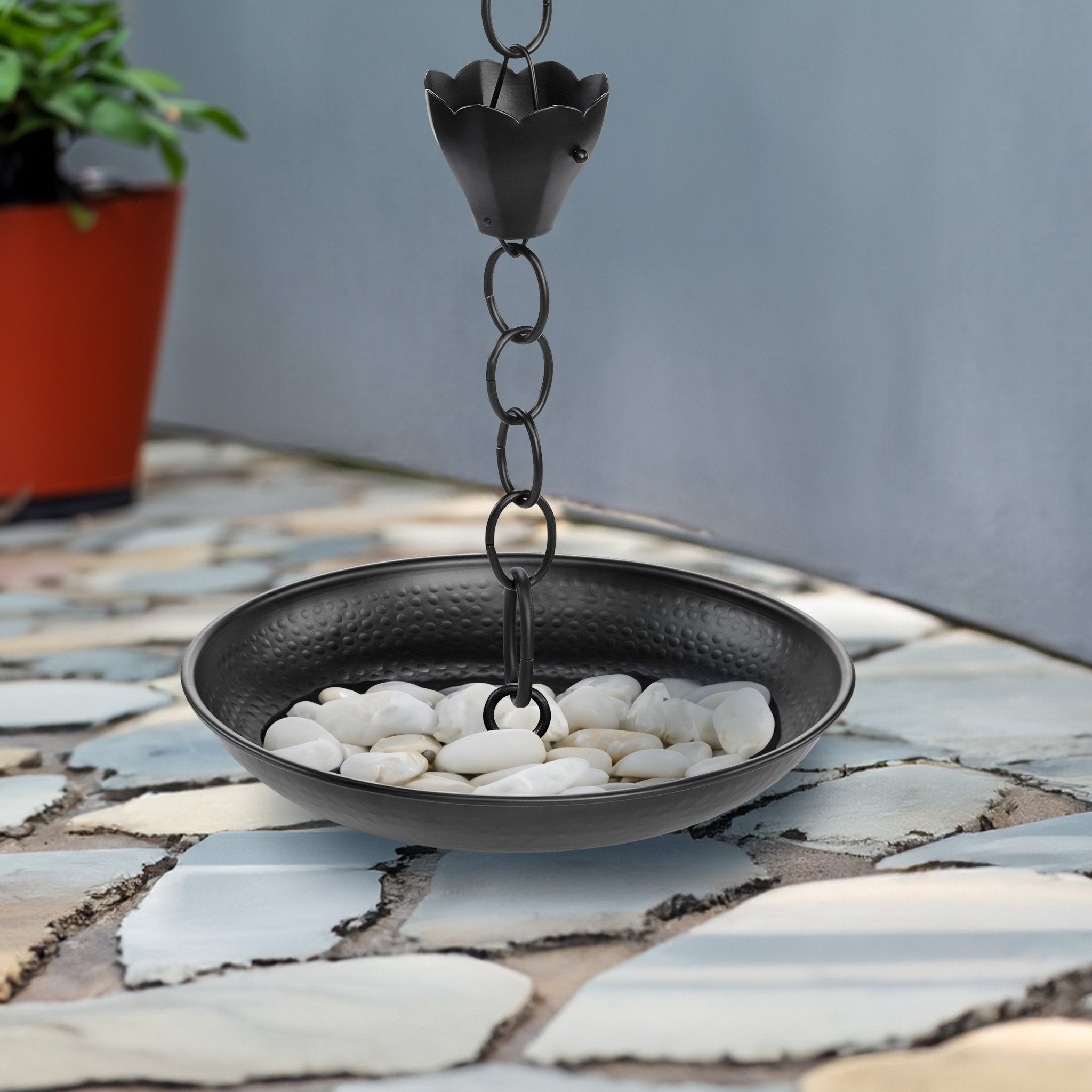 Rain Chain Basin Black - 16.5 in. Diameter - Evira