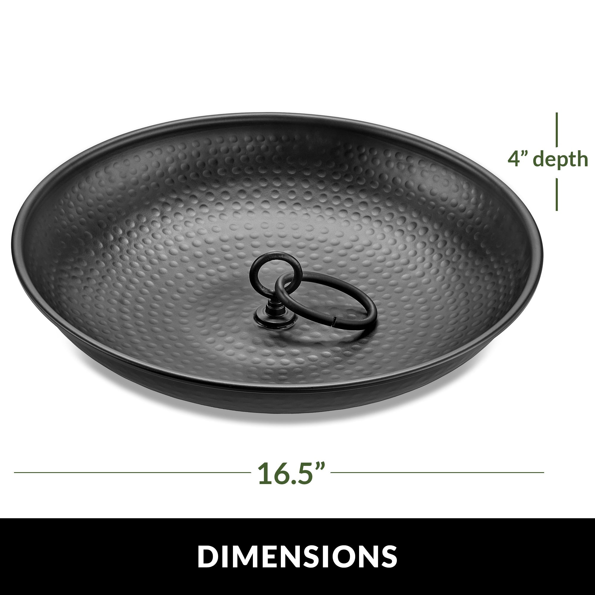 Rain Chain Basin Black - 16.5 in. Diameter - Evira
