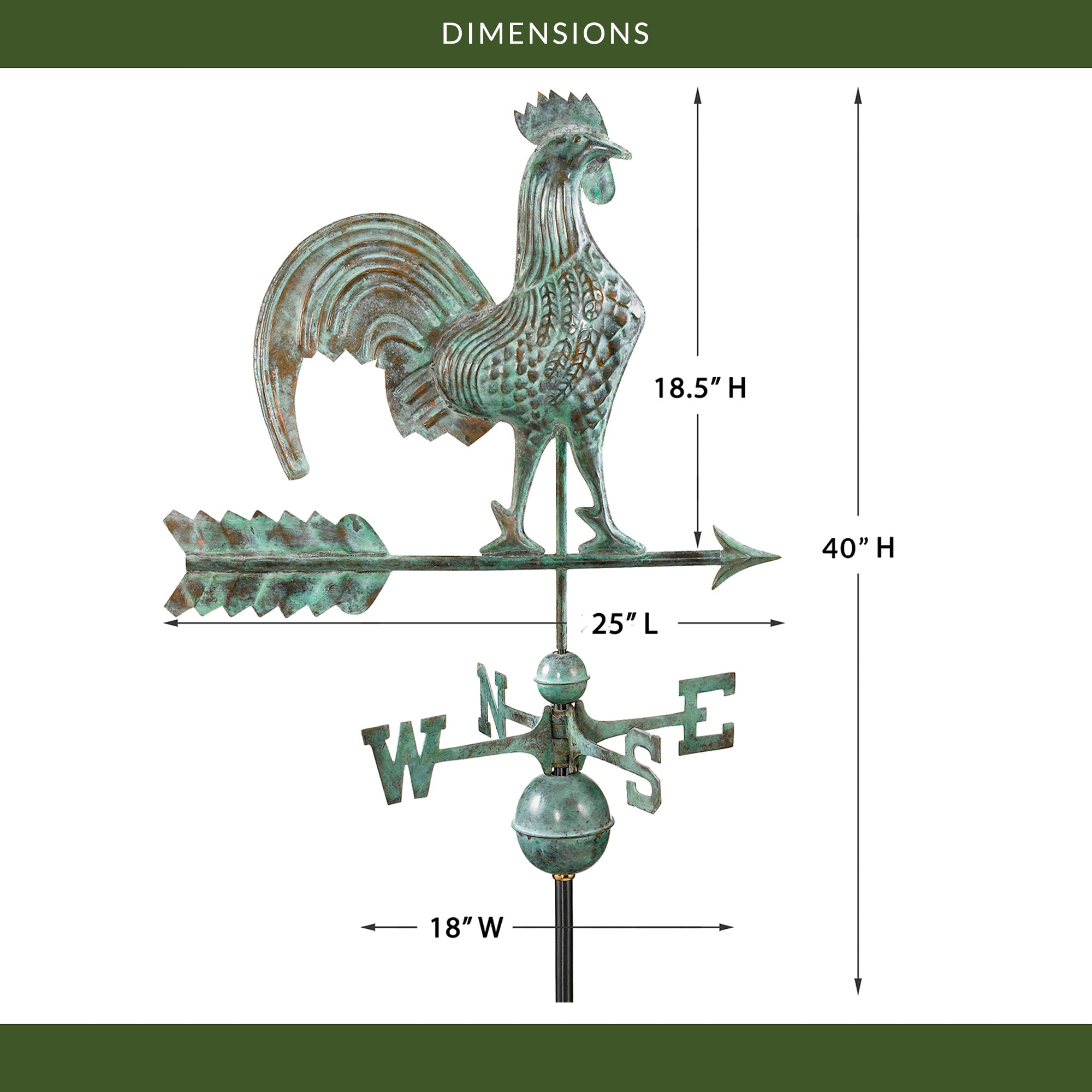 Rooster Weathervane - Evira