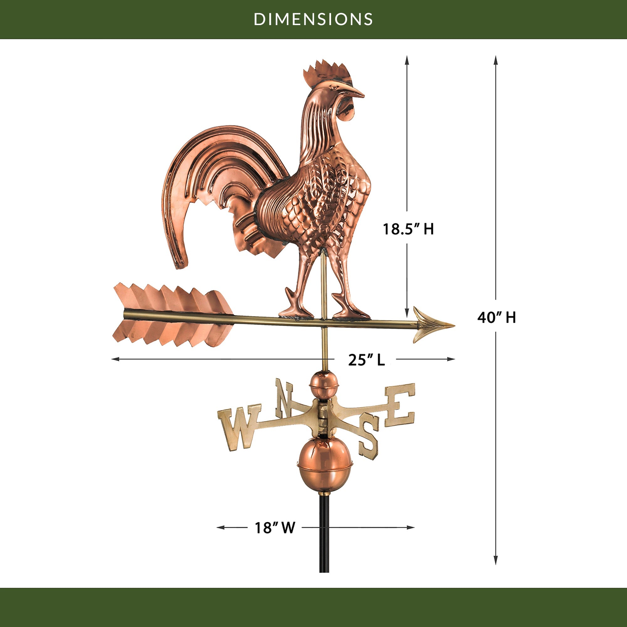 Rooster Weathervane - Evira