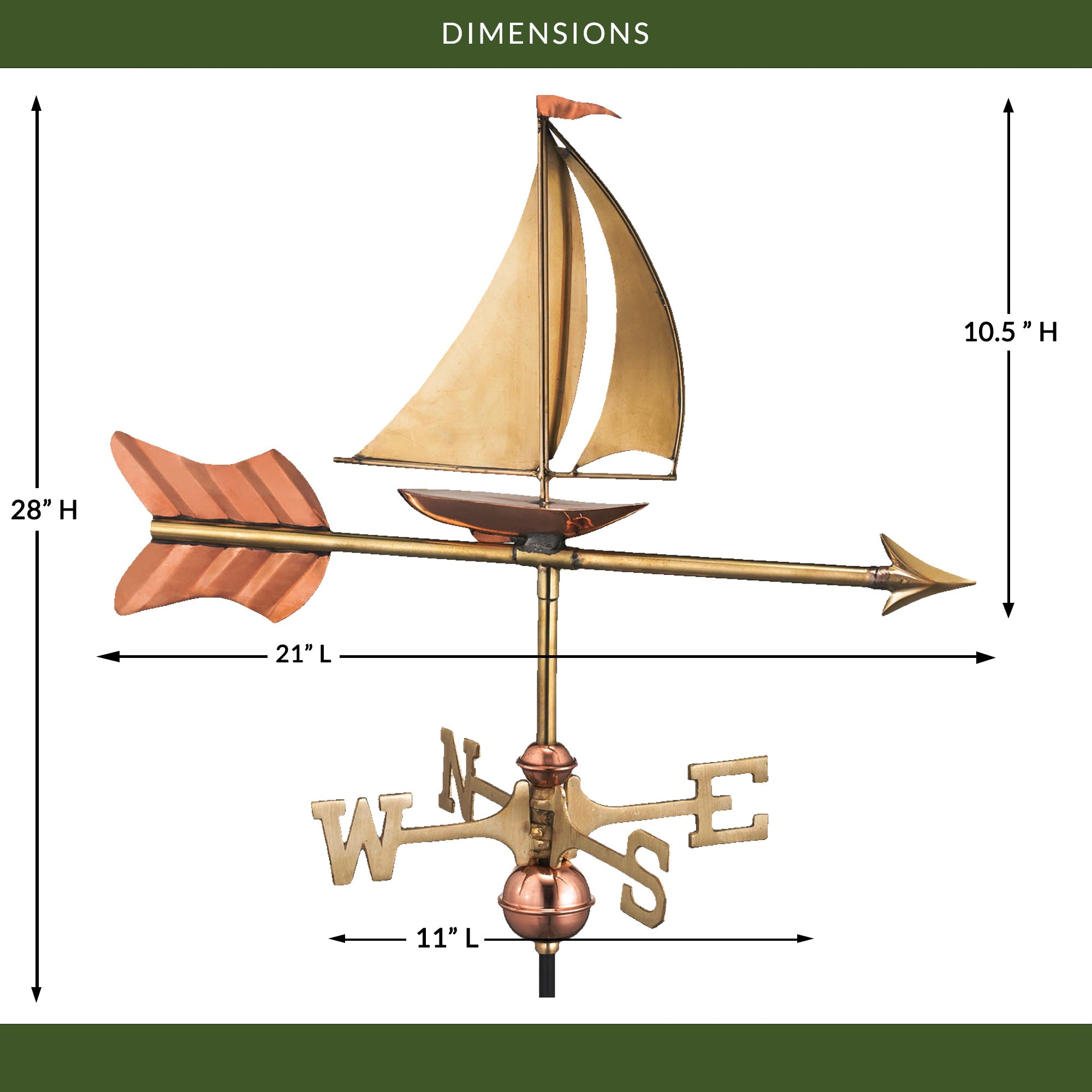 Sailboat Cottage Weathervane - Evira