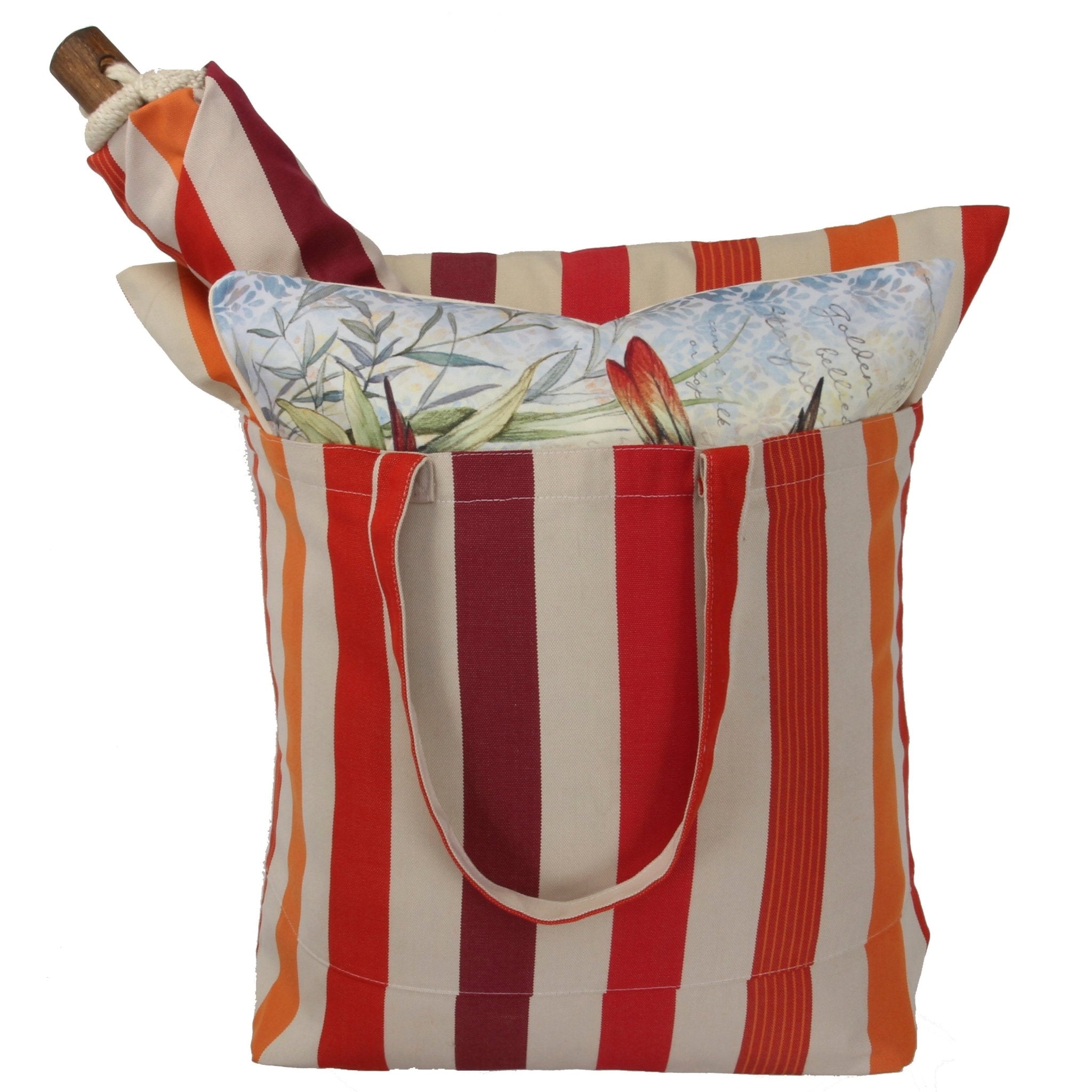 Sorbet Stripe Outdoor Hammock Swing Set (4 - Piece with Pillow) - Evira
