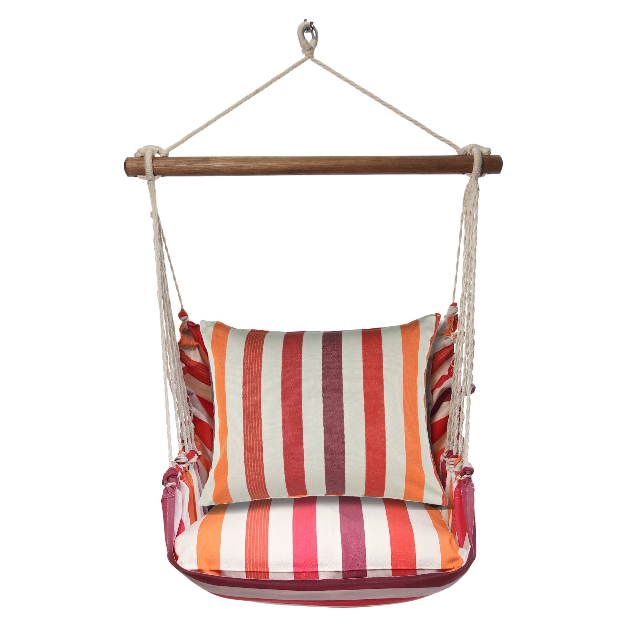 Sorbet Stripe Outdoor Hammock Swing Set (4 - Piece with Pillow) - Evira