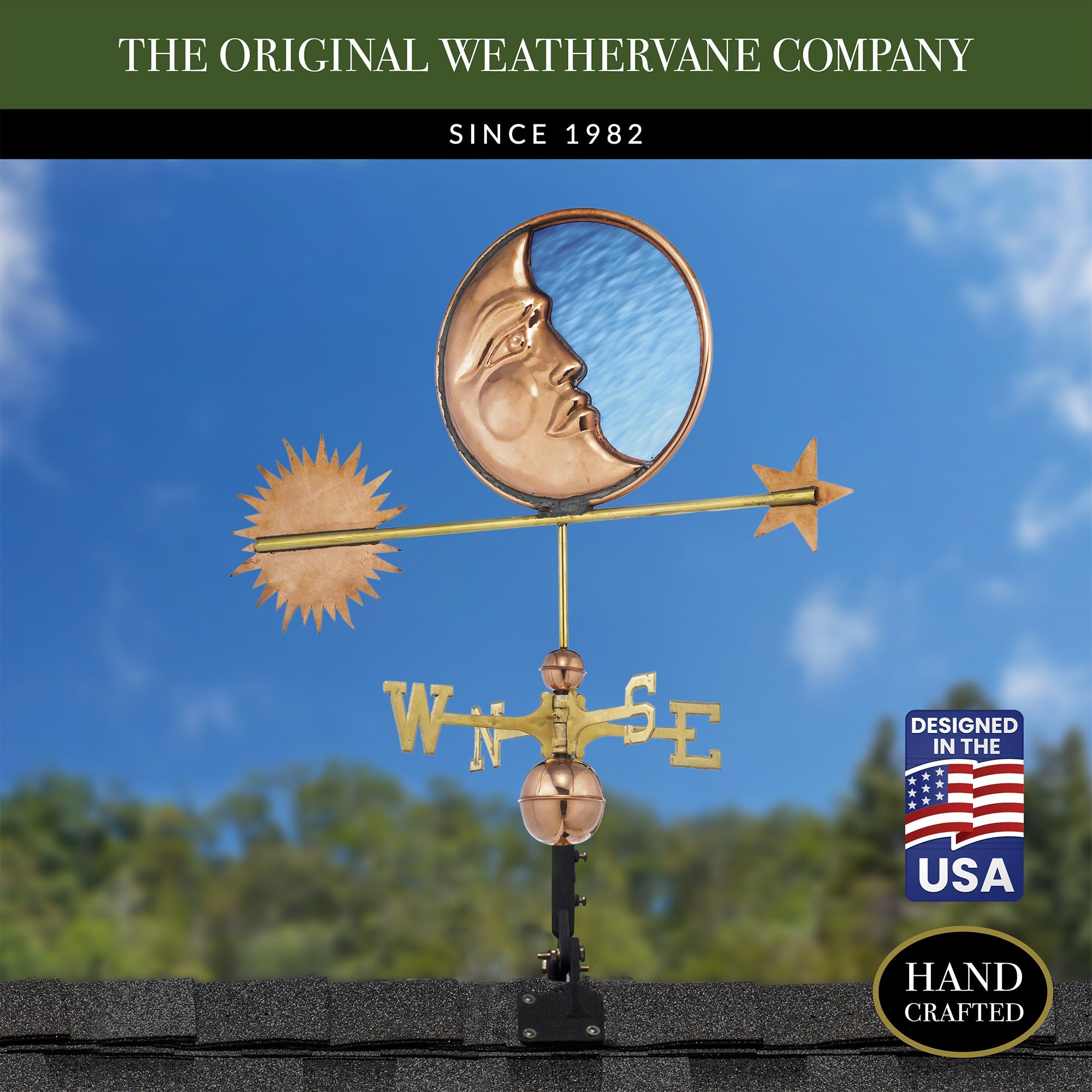 Stained Glass Moon Weathervane - Evira