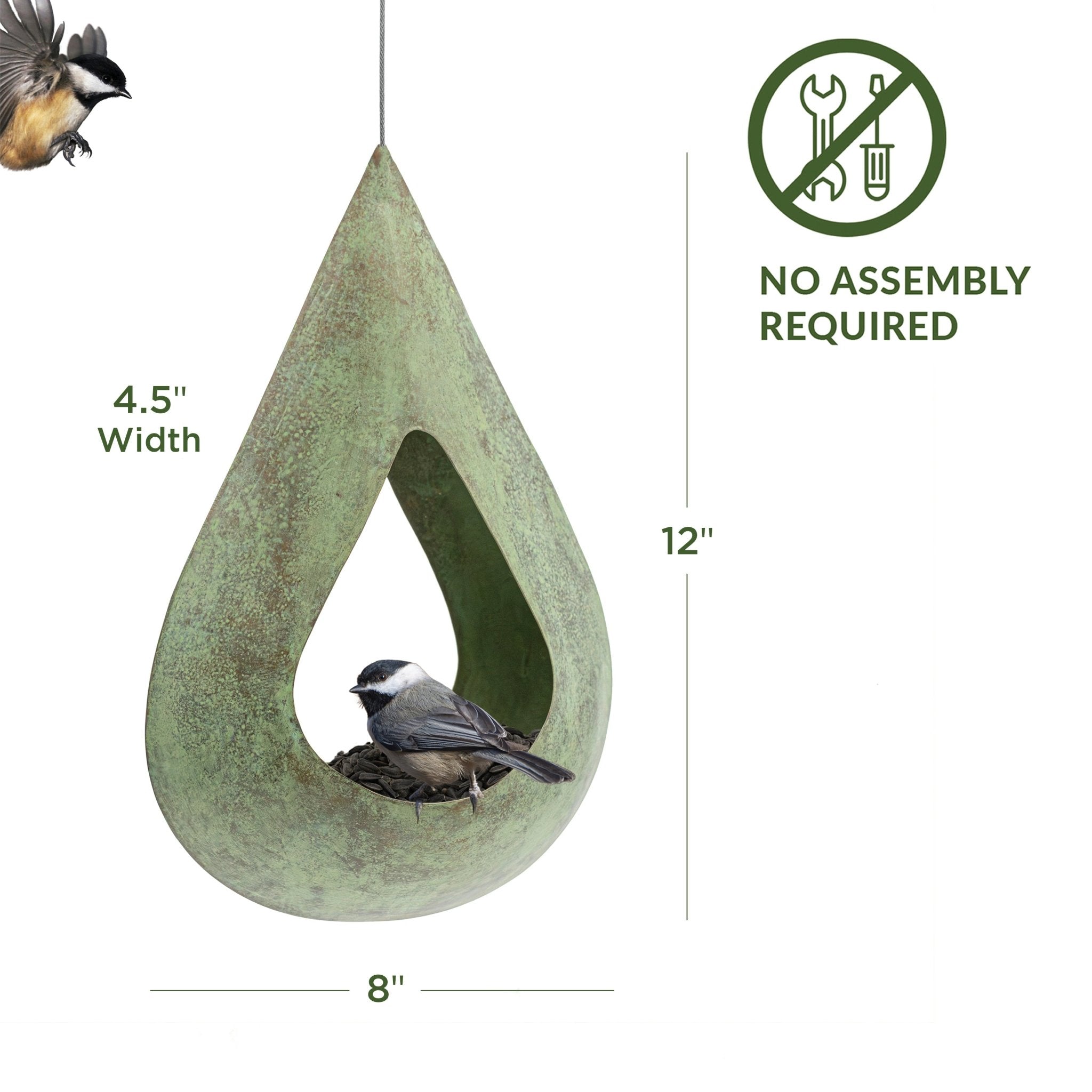 Verde Rain Drop Fly - Thru Copper Bird Feeder - Evira