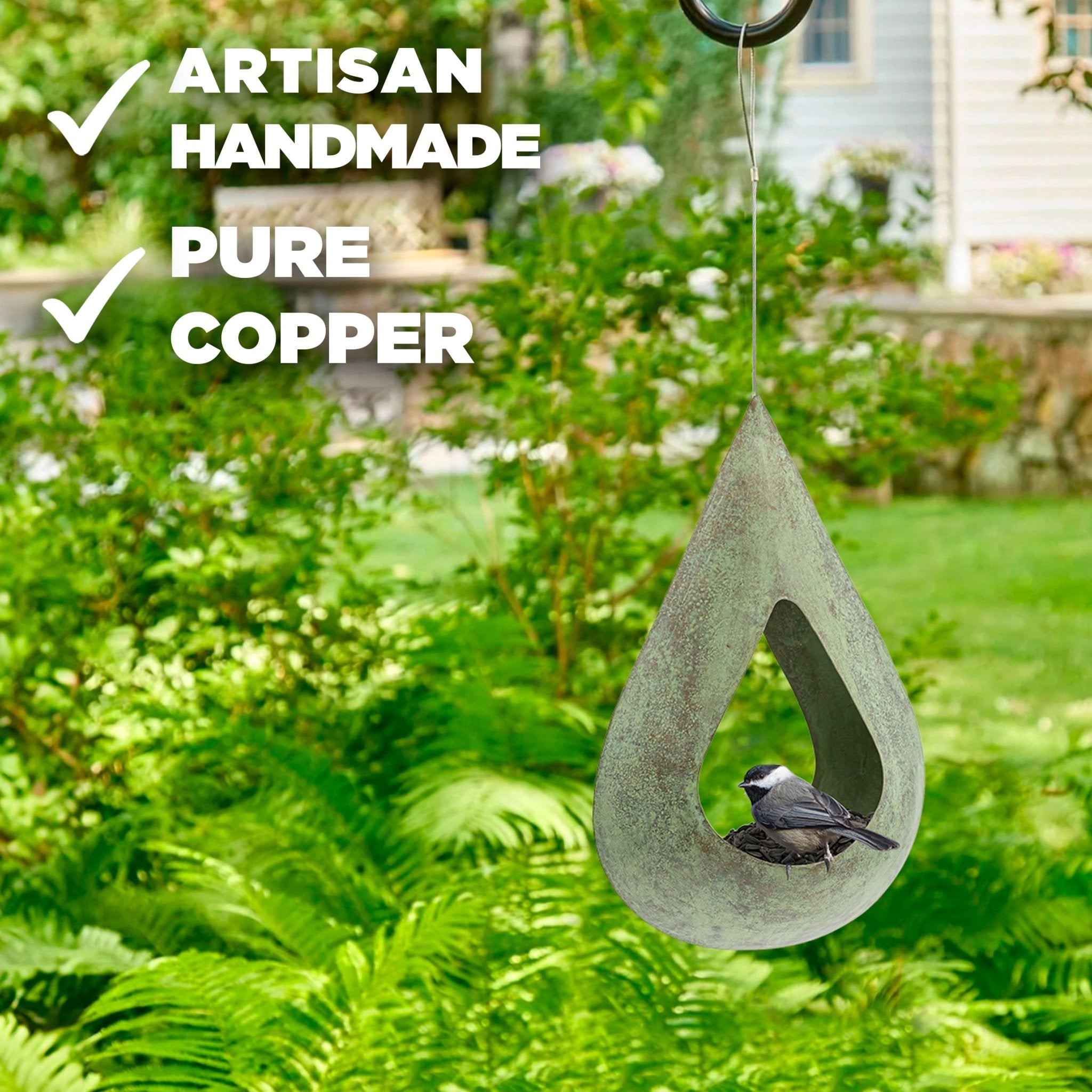 Verde Rain Drop Fly - Thru Copper Bird Feeder - Evira
