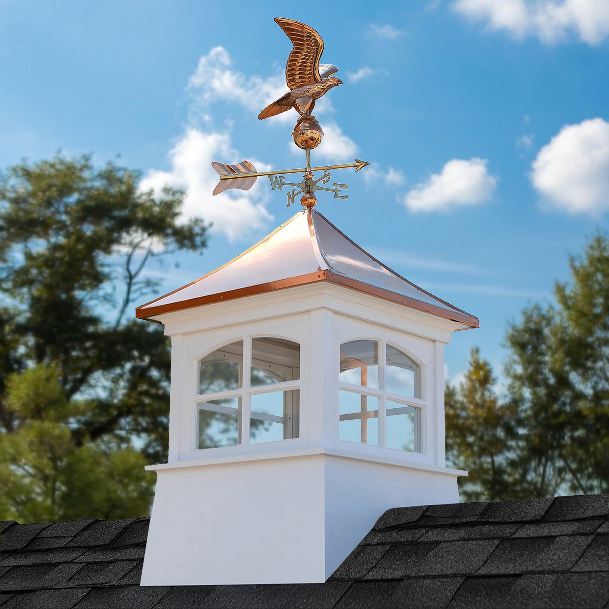 Windsor Vinyl Cupola Set – Copper Roof & Eagle - Evira
