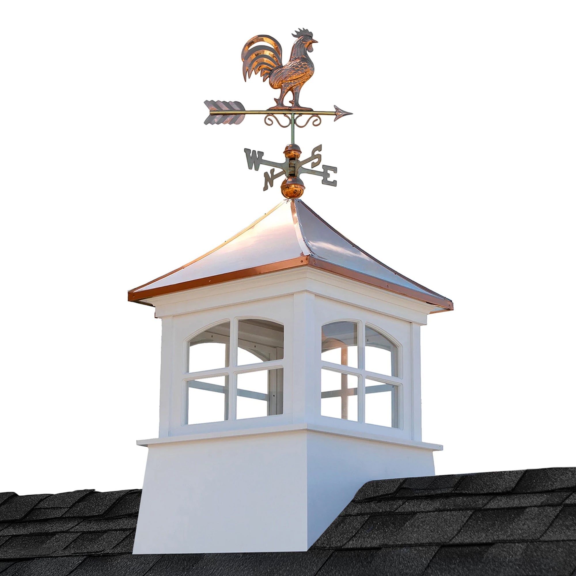 Windsor Vinyl Cupola Set – Copper Roof & Rooster - Evira