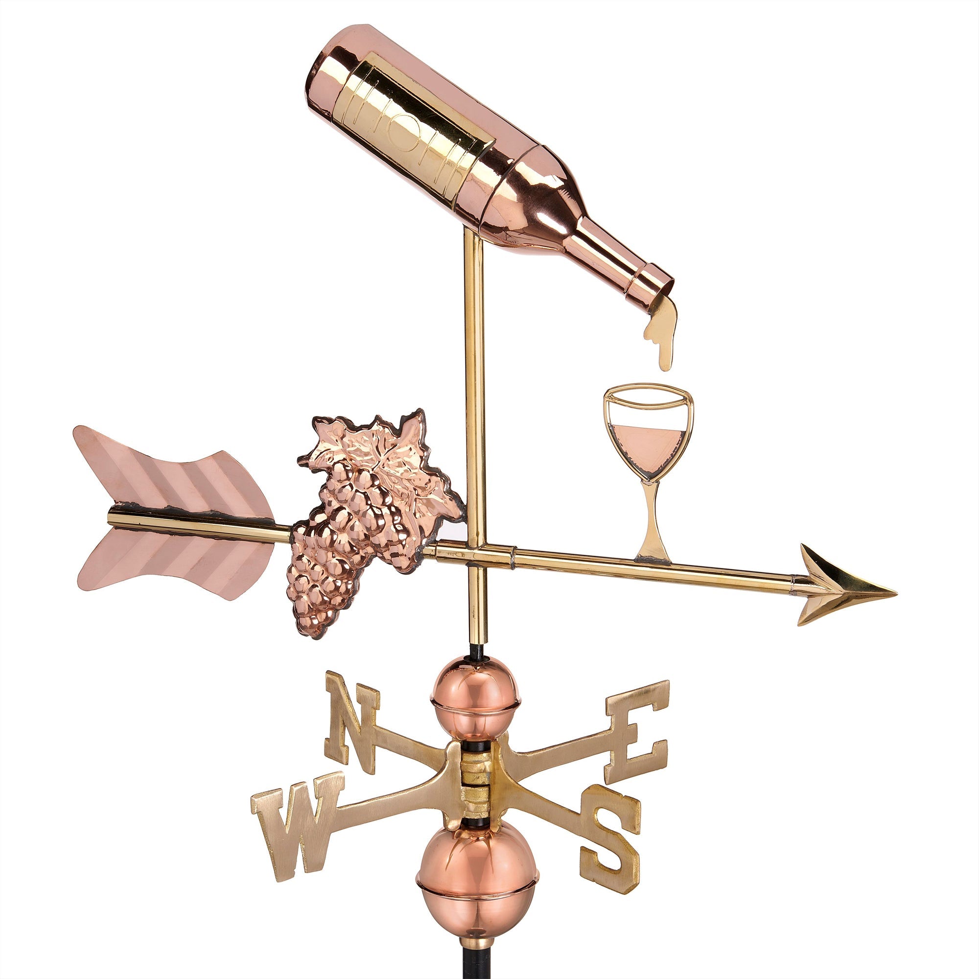 Wine Bottle with Grapes & Glass Weathervane - Evira