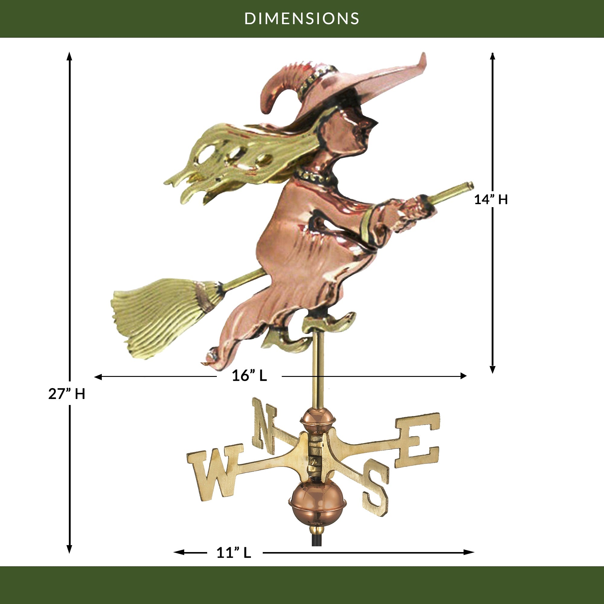 Witch Cottage Weathervane - Evira