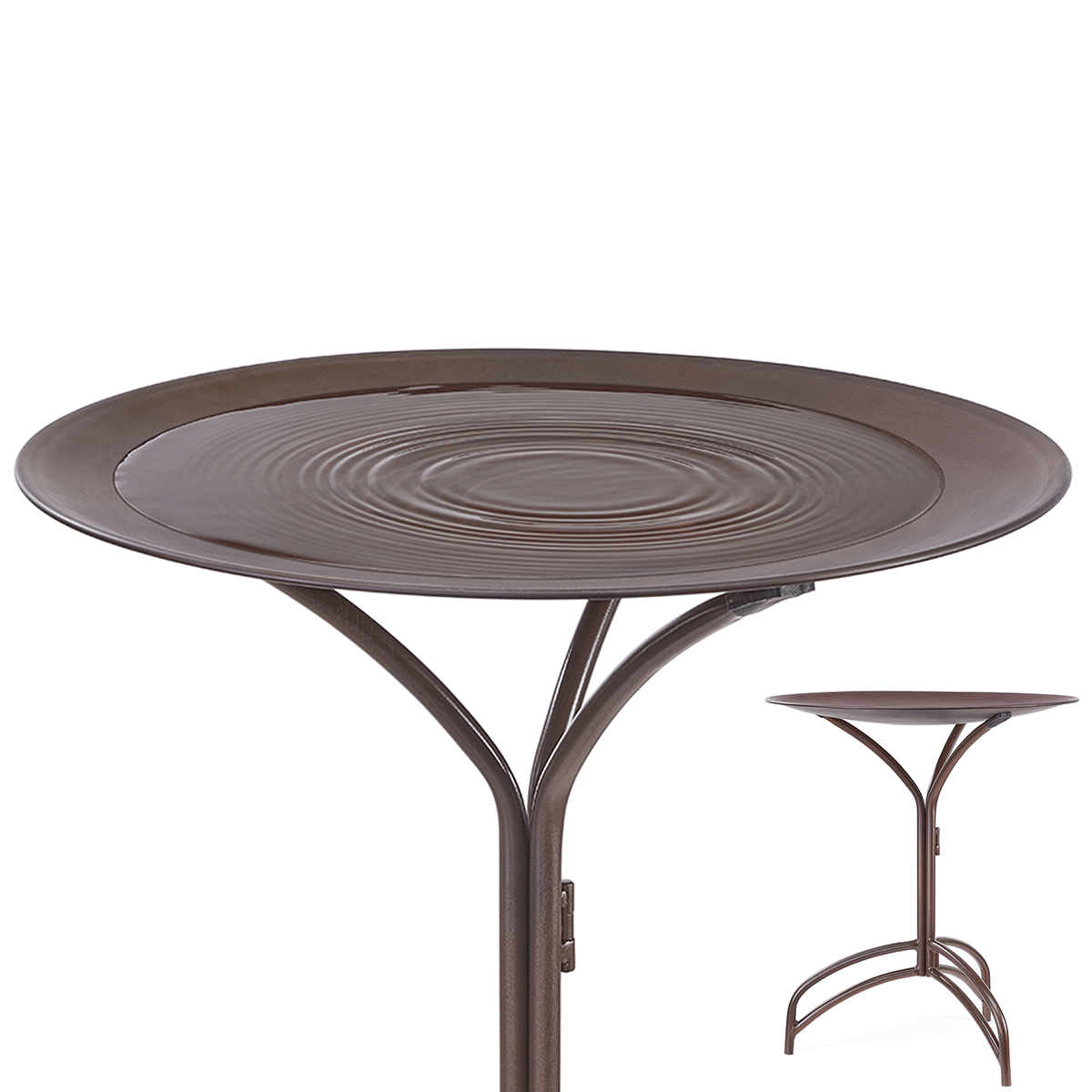 20“� Rust Bird Bath with Stand - Evira