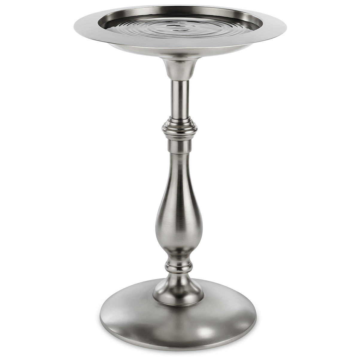 Classic Pewter Bird Bath Pedestal - Evira