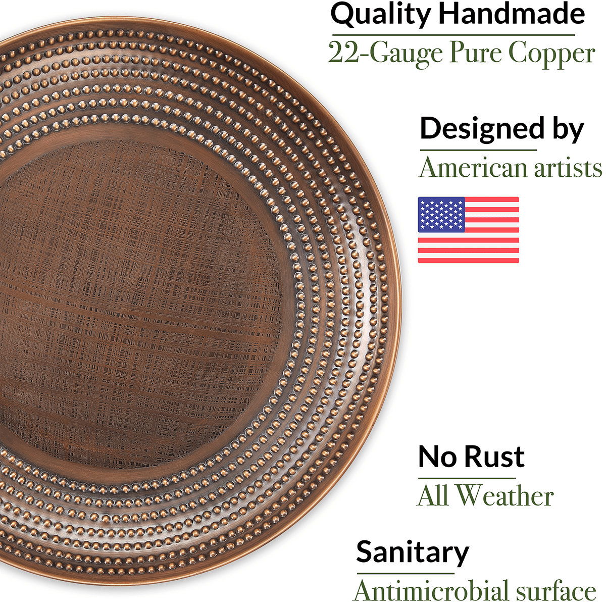 13.5" Hanging Copper Bird Bath - Evira
