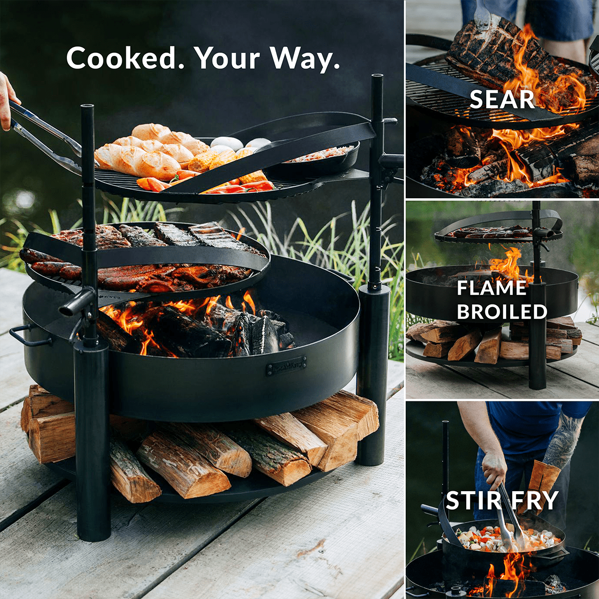 Grand Hearth 32" Deluxe 3-in-1 Fire Pit - Evira
