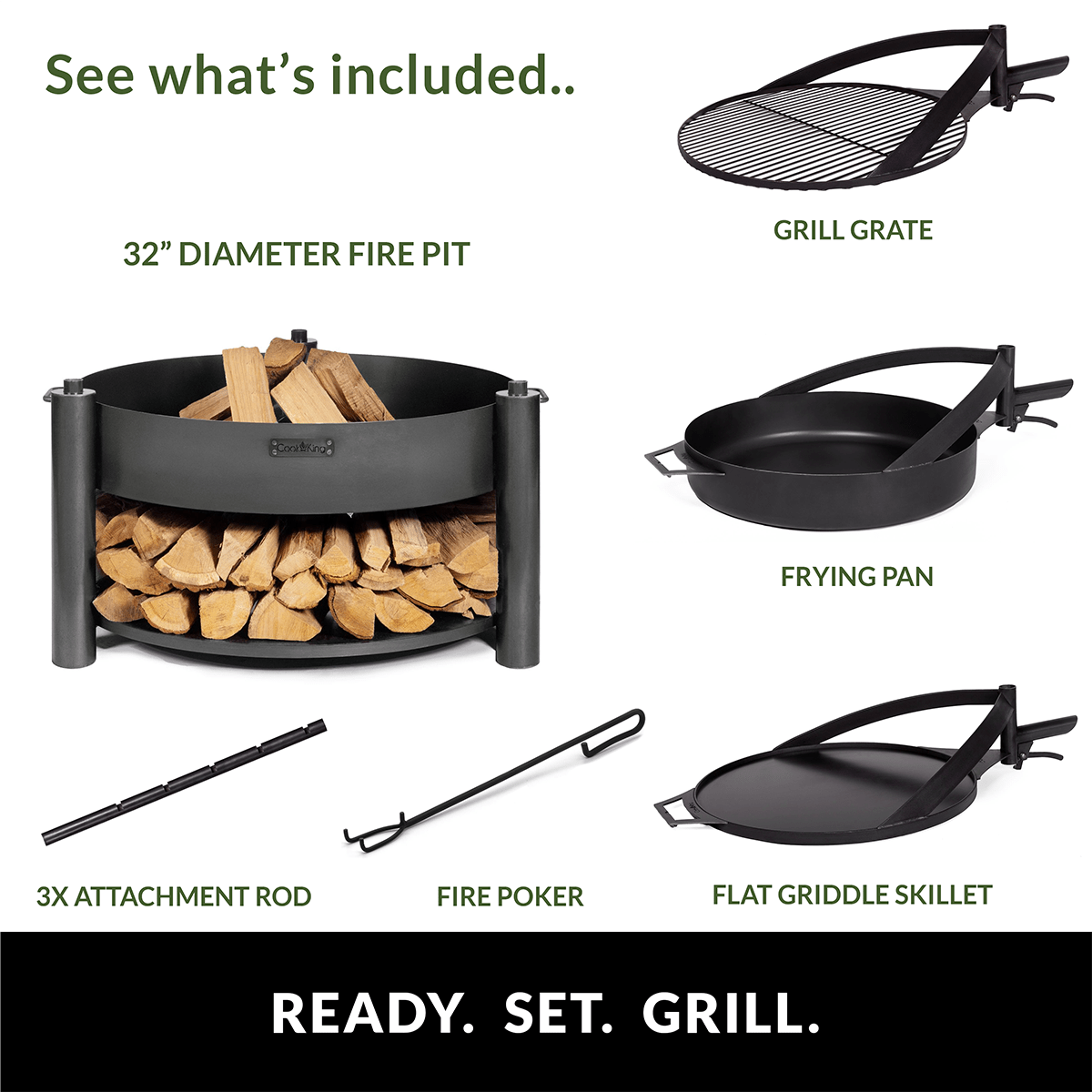 Grand Hearth 32" Deluxe 3-in-1 Fire Pit - Evira