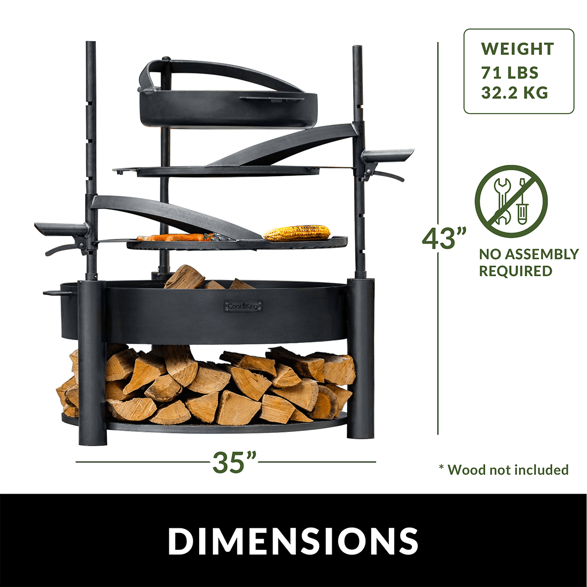 Grand Hearth 32" Deluxe 3-in-1 Fire Pit - Evira