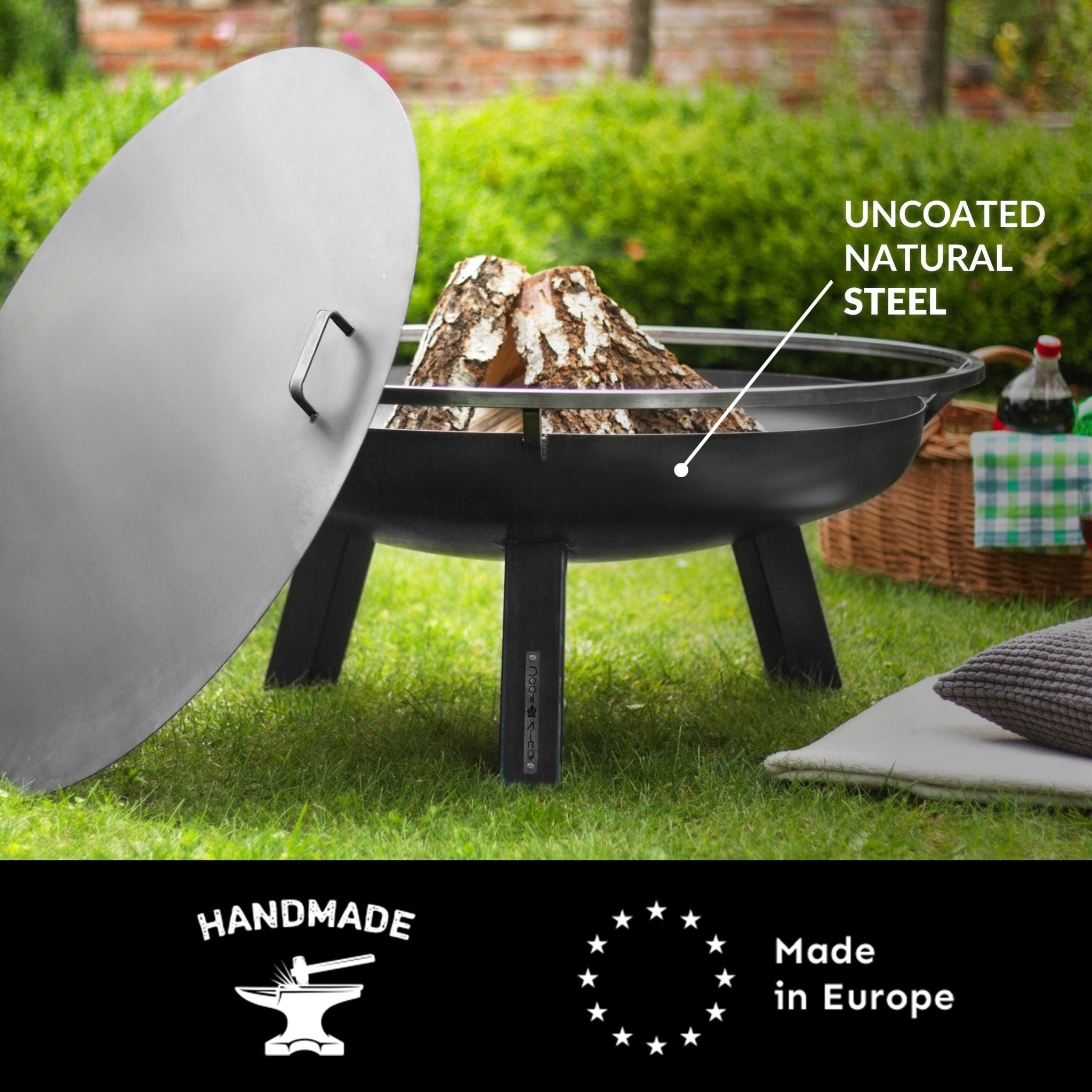 Ember 32" Fire Pit with Cover Lid - Evira