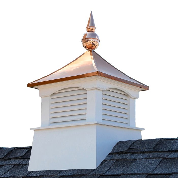 18" Square Coventry Vinyl Cupola with Avalon Finial - Evira