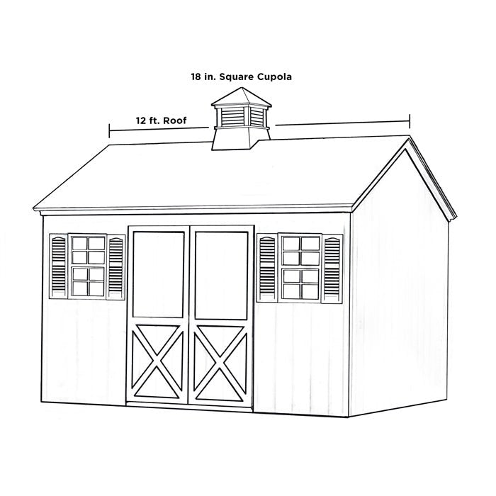 18" Square Coventry Vinyl Cupola with Eagle Weathervane - Evira