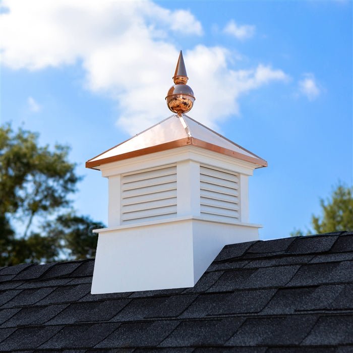 18" Square Manchester Vinyl Cupola with Avalon Finial - Evira