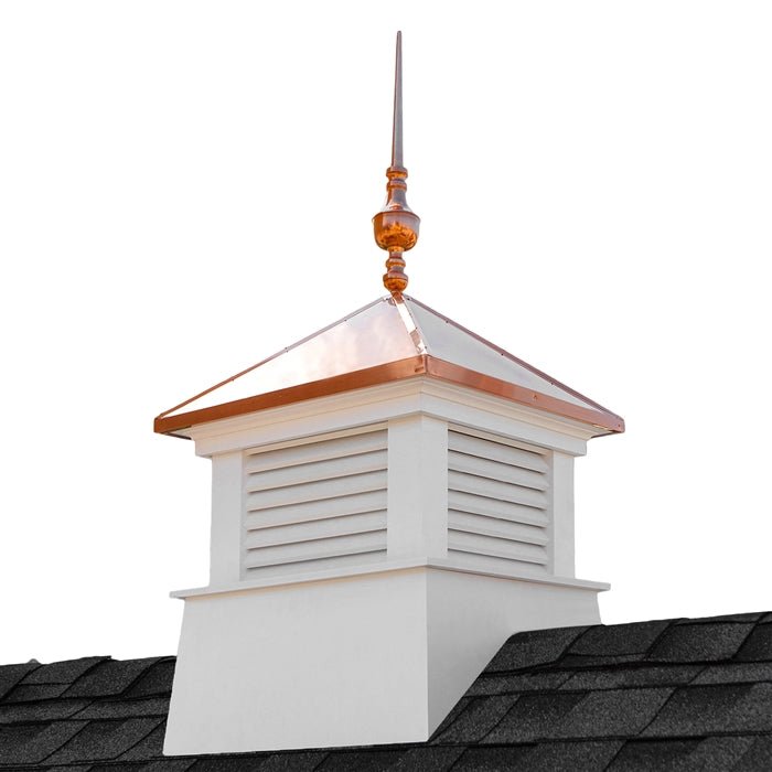 26" Square Manchester Vinyl Cupola with Victoria Finial - Evira